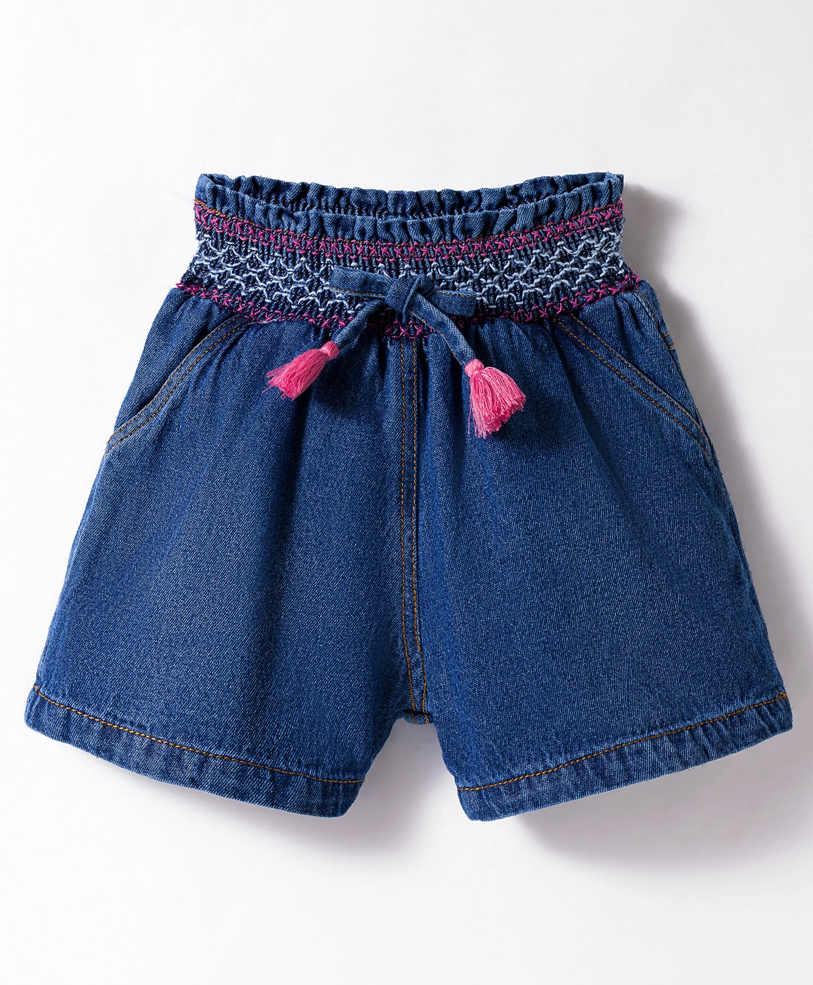 Little Kangaroos Denim Woven Knee Length Washed Shorts - Navy Blue-image-35