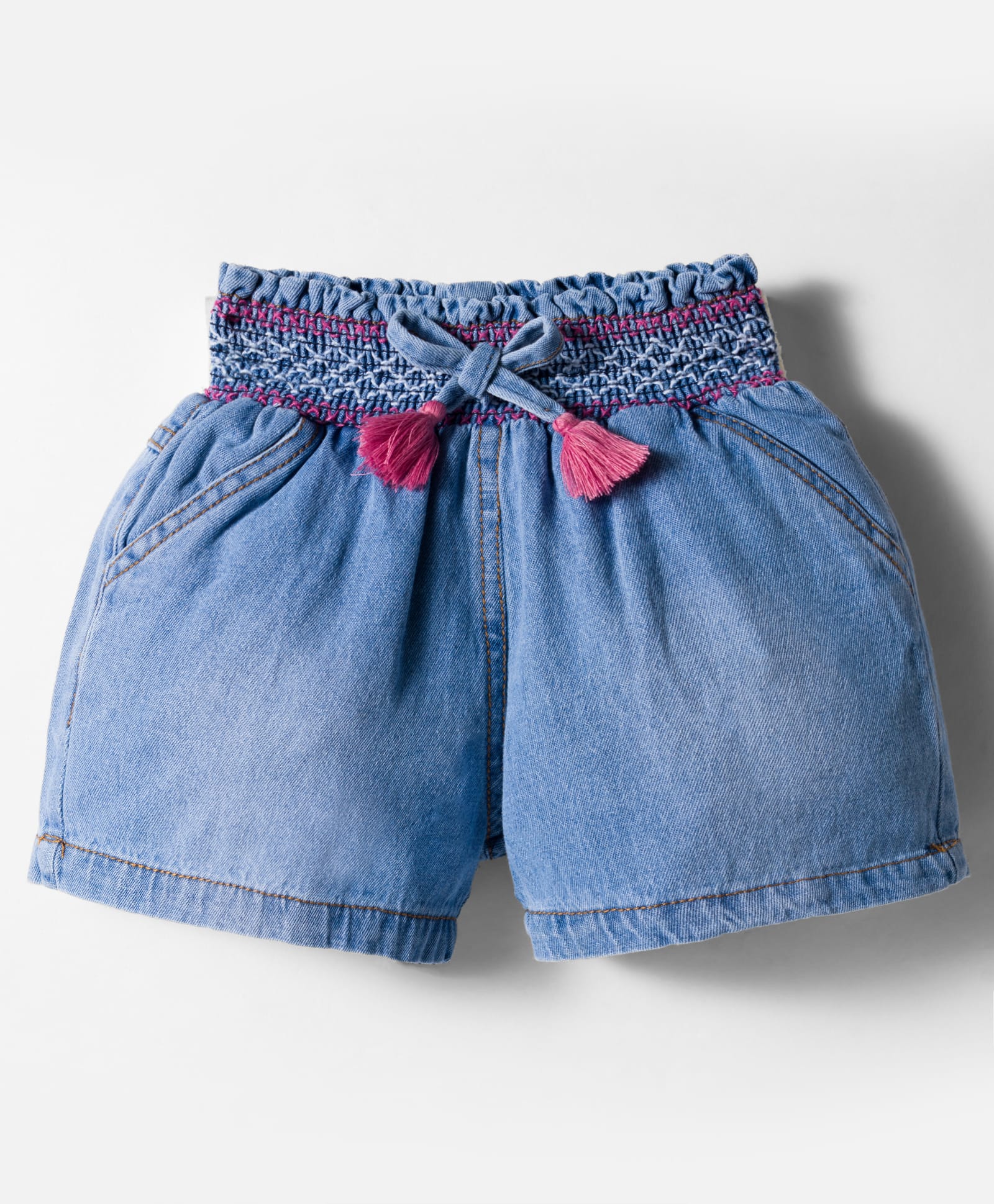 Little Kangaroos Denim Woven Knee Length Washed Shorts - Light Blue-image-19