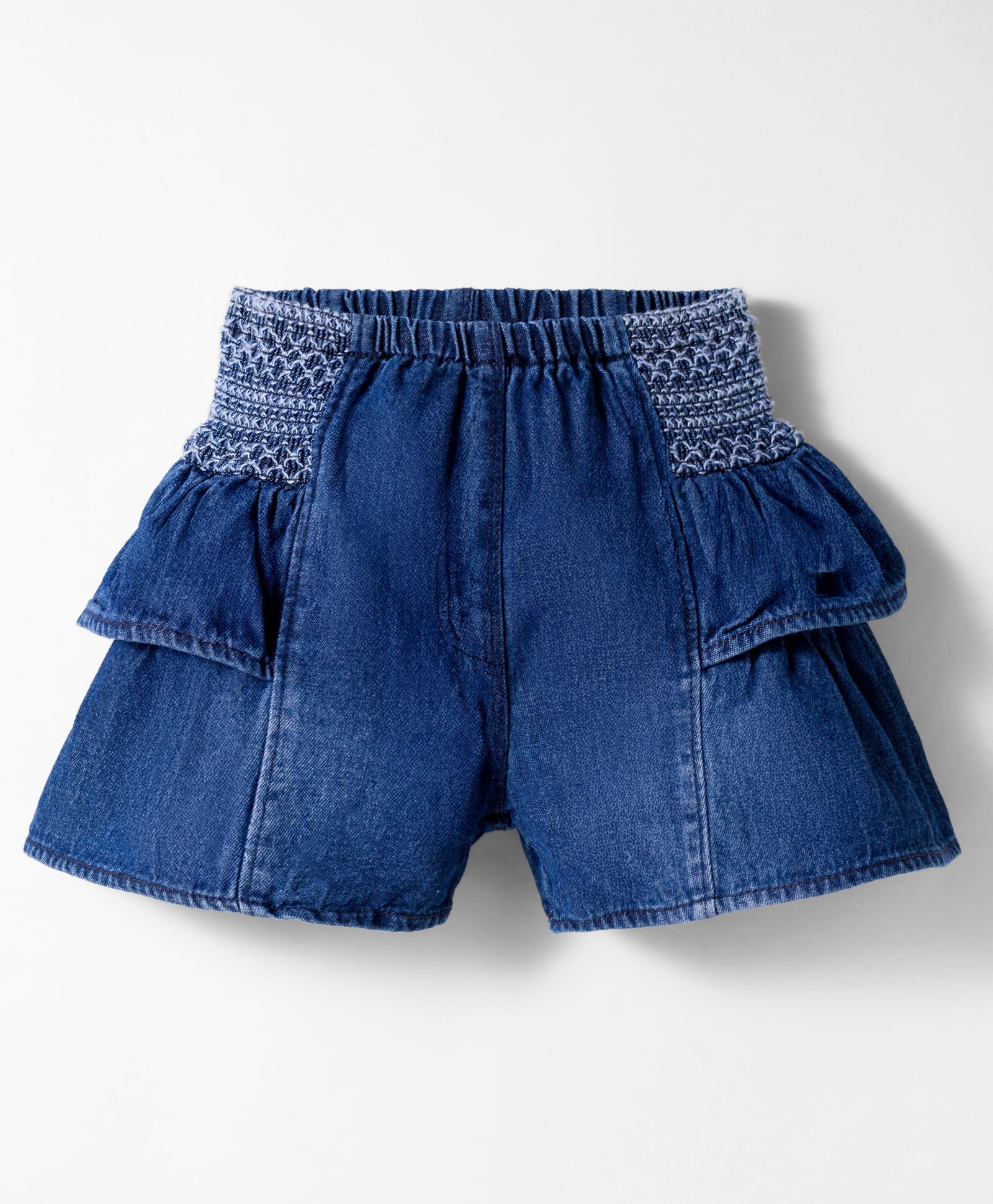 Little Kangaroos Denim Woven Solid Color Shorts - Navy Blue-picture-22