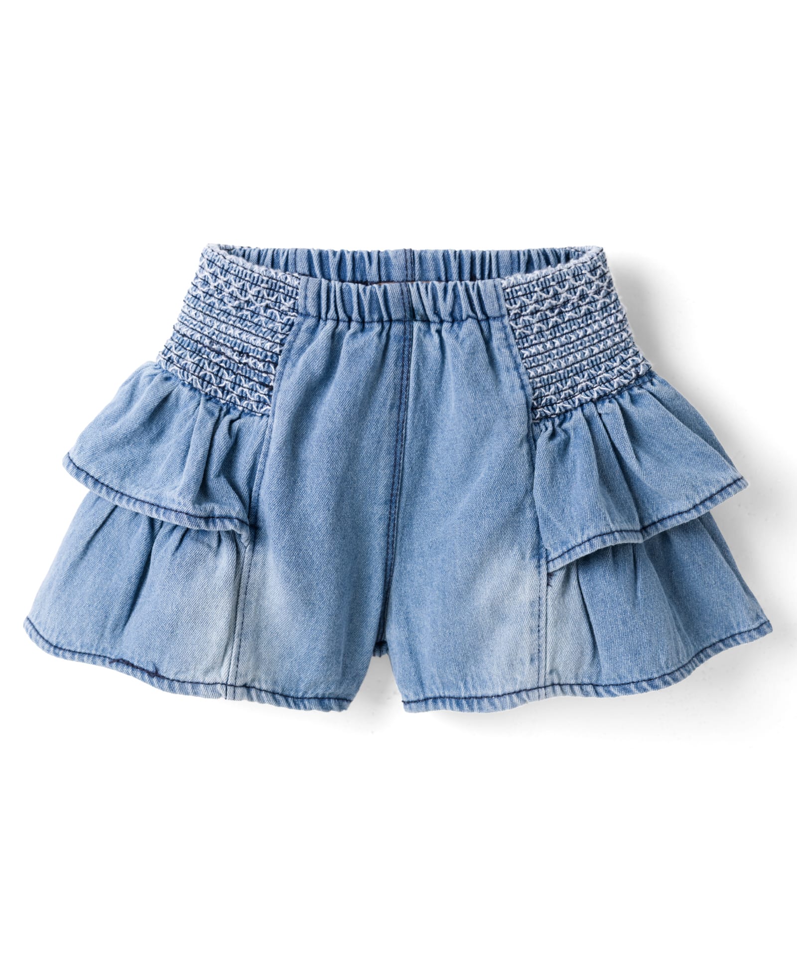 Little Kangaroos Denim Woven Solid Color Shorts - Light Blue-image-25