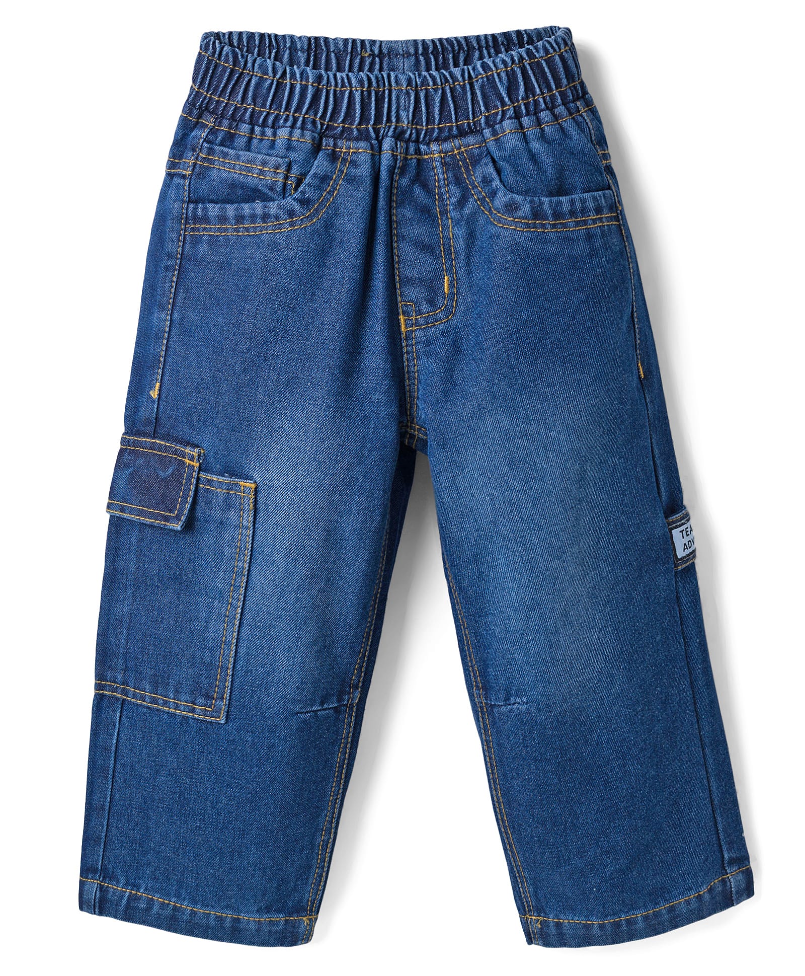 Little Kangaroos Full Length Solid Color Denim Jeans - Blue-image-31