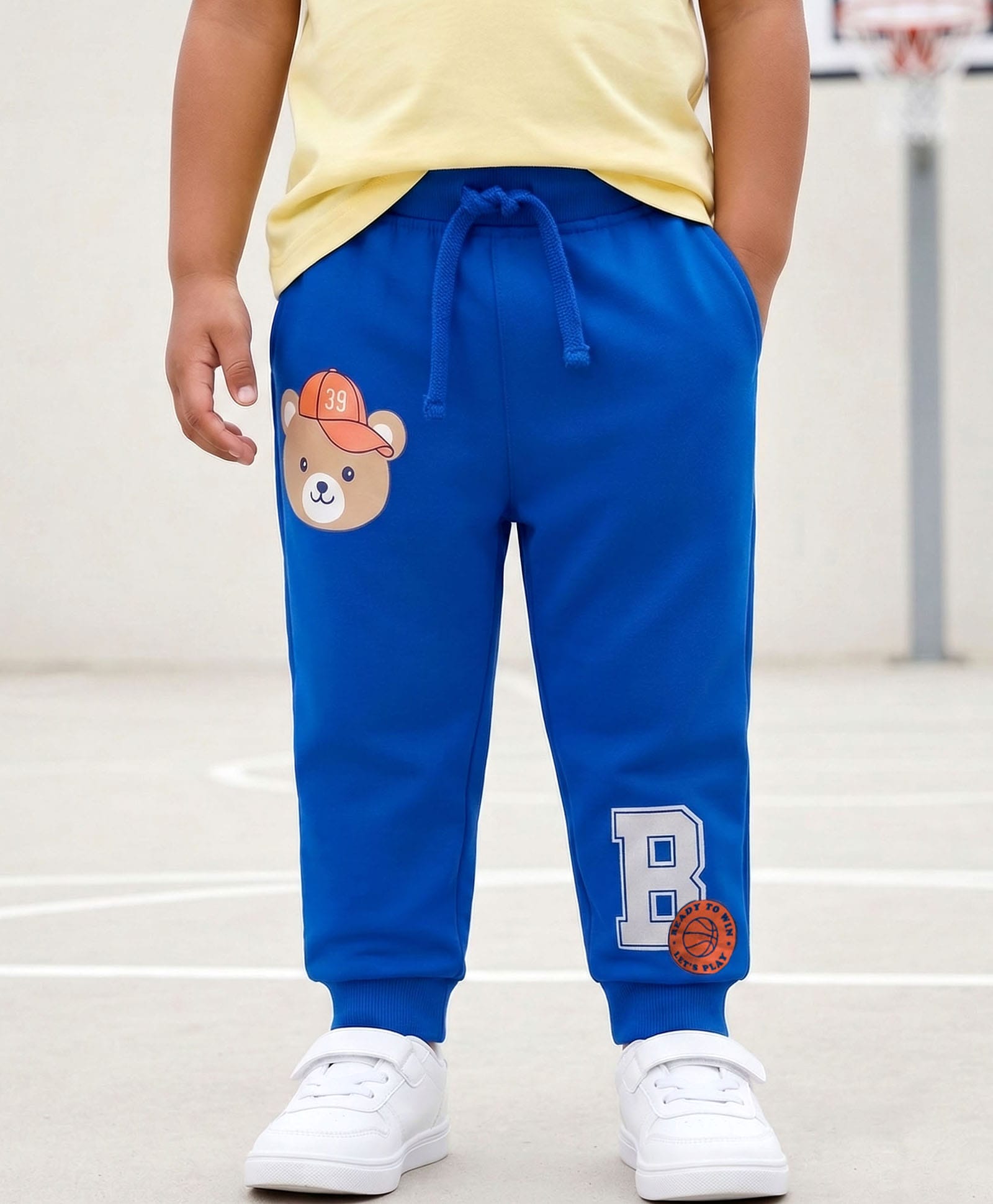 Babyhug Cotton Knit Full Length Lounge Pant with Bear Graphic - Blue-image-28