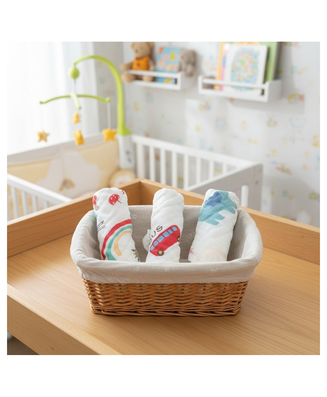 Comfy Cheeks Baby Muslin Washcloths, Super Soft 100% Cotton Face Towels | Soft Hankies for Children | Reusable Hygiene Wash Cloth | Napkin for New Babies - Pack of 3-image-42