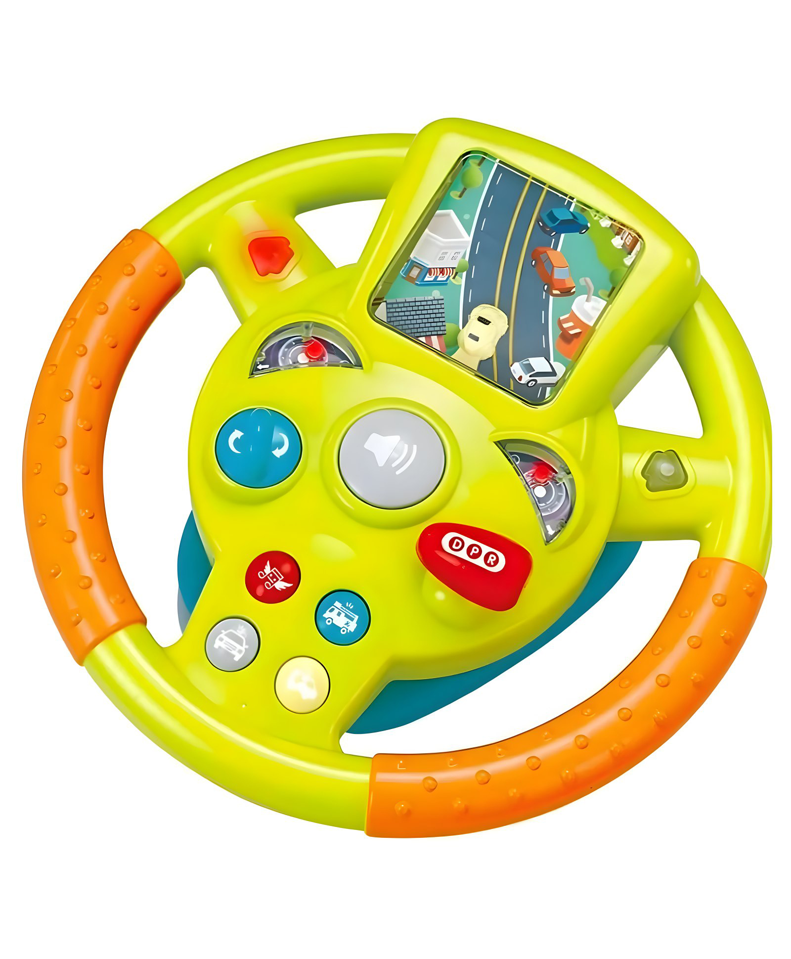 NEGOCIO Activity Toy Steering Wheel with Automatic Gears Lights & Music Yellow (Color May Vary)-image-1