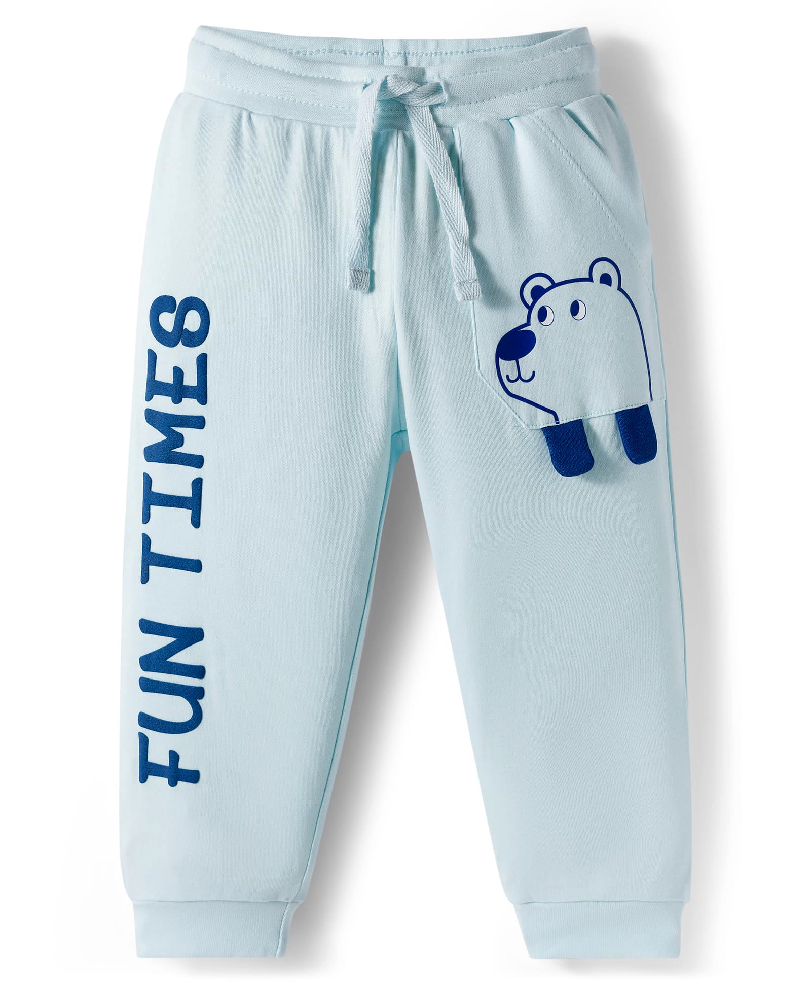 Babyoye 100% Cotton Knit Full Length Animal Printed Lounge Pant - Light Blue-picture-10