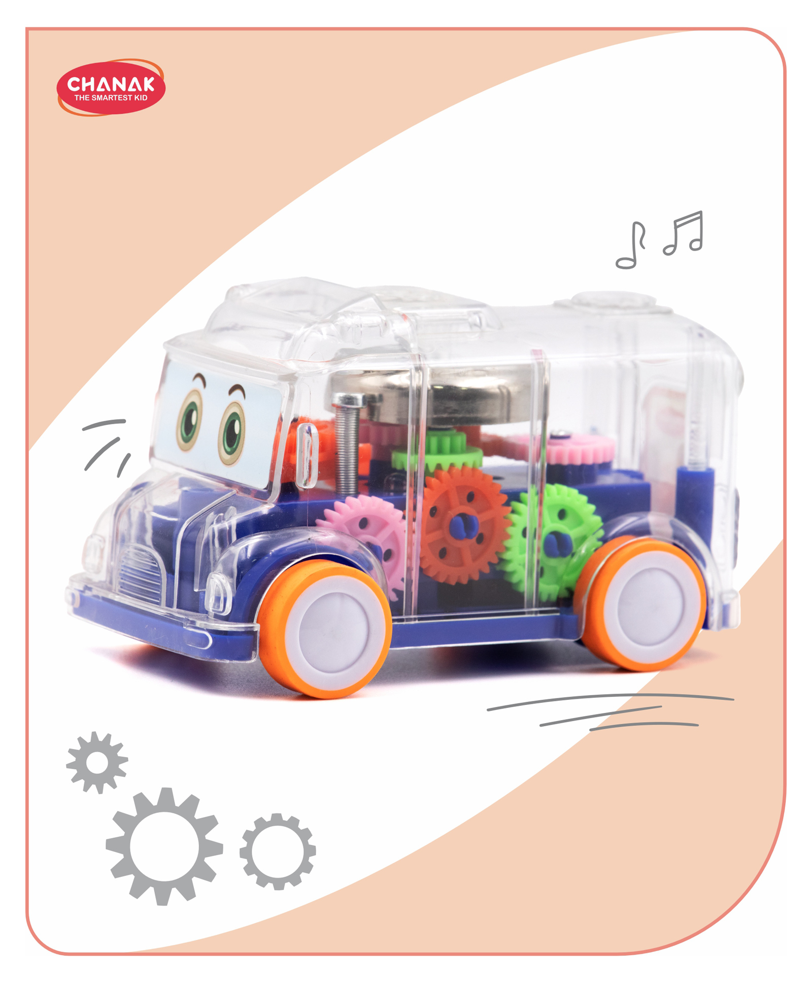 Aditi Toys Transparent Gear School Bus With Light & Tinkling Sound - Blue-picture-13