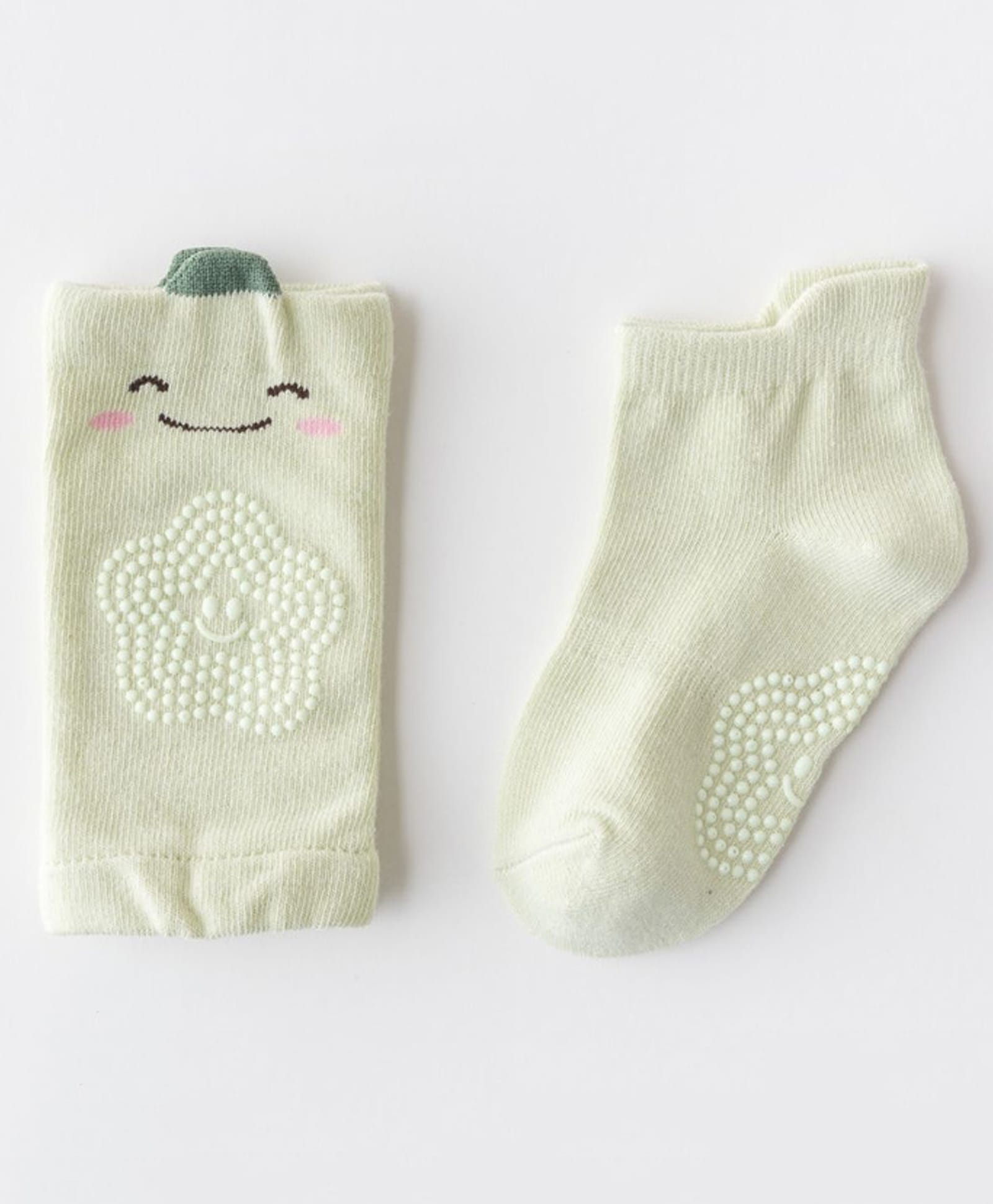 Neska Moda Cotton Elastane Animal Designed Anti Skid Socks With Knee Pads - Green-image-15