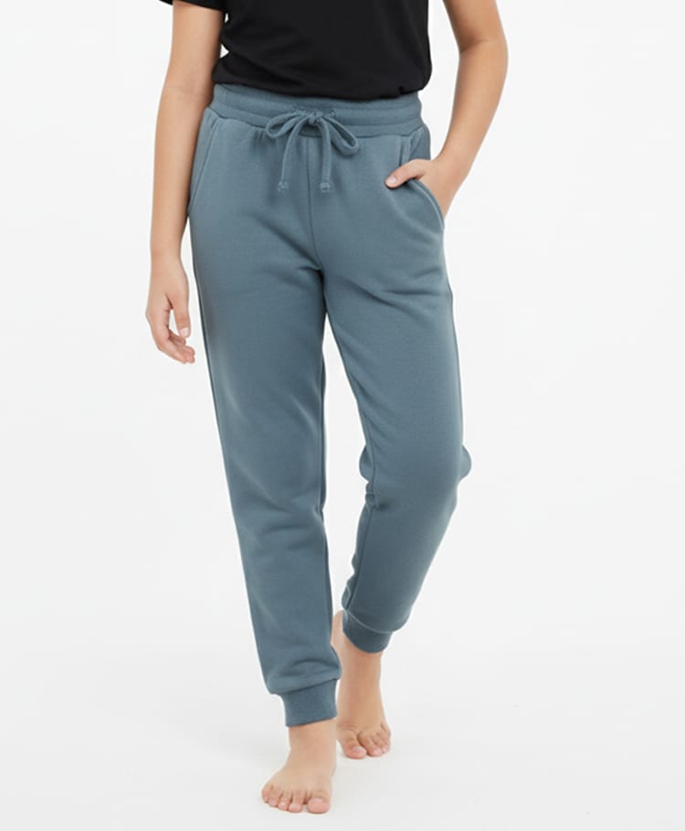 Charm n Cherish Cotton Blend Knit Solid Joggers - Blue-image-43