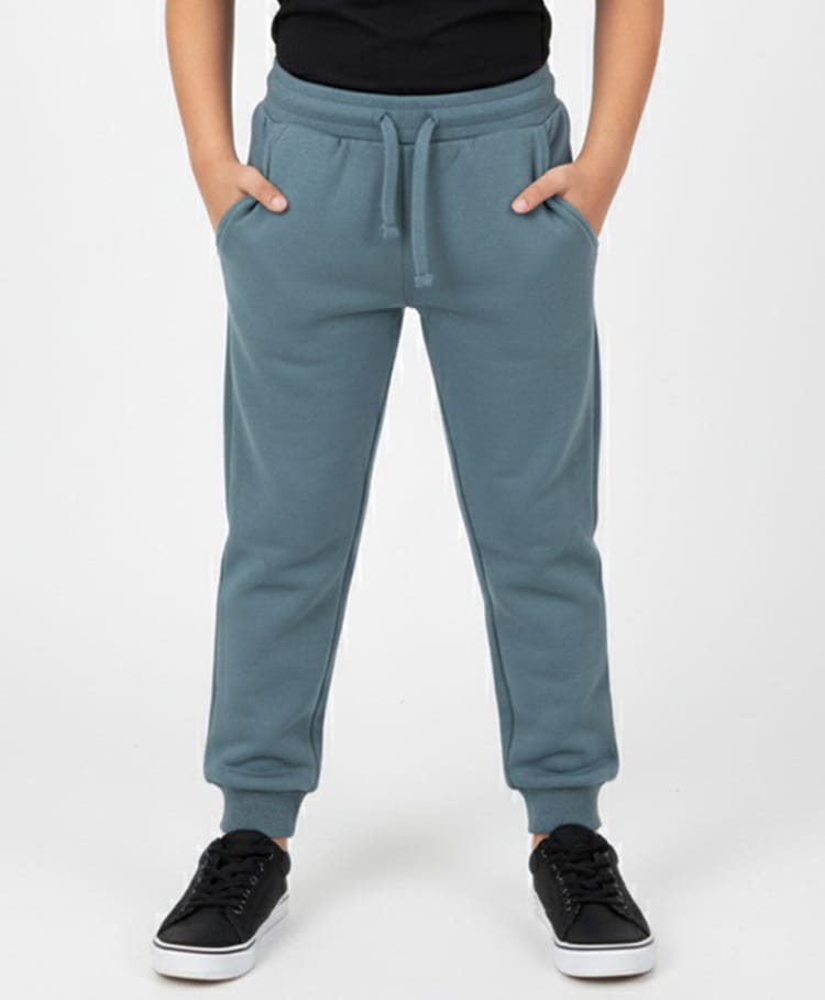 Charm n Cherish Cotton Blend Knit Solid Joggers - Blue-picture-24