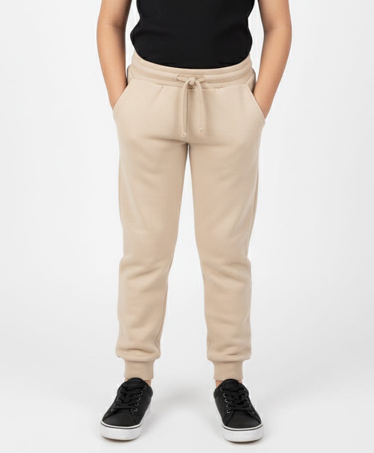 Charm n Cherish Cotton Blend Knit Solid Joggers - Beige-picture-30