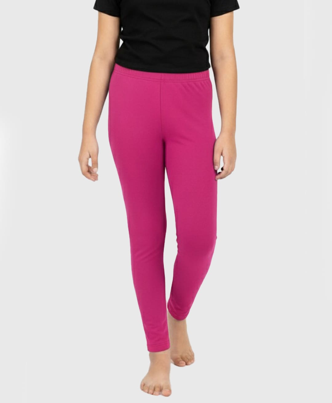 Charm n Cherish Cotton Blend Knit Solid Leggings - Dark Pink-picture-29