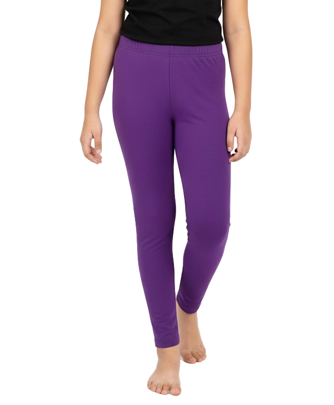 Charm n Cherish Cotton Blend Knit Solid Leggings - Purple-picture-21