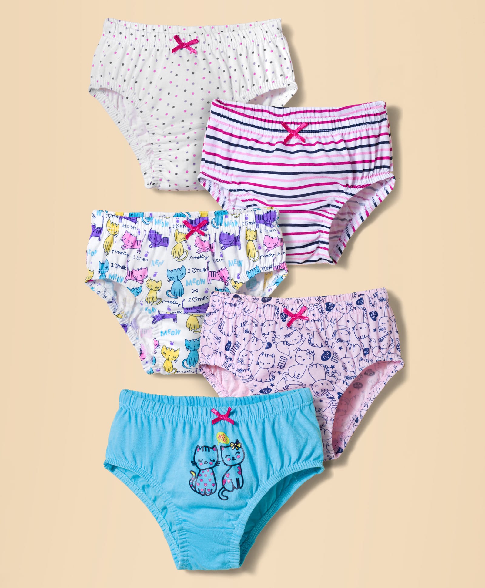 Bodycare Cotton Knit Panties With Animal Print Pack Of 5 - Multicolour-picture-11