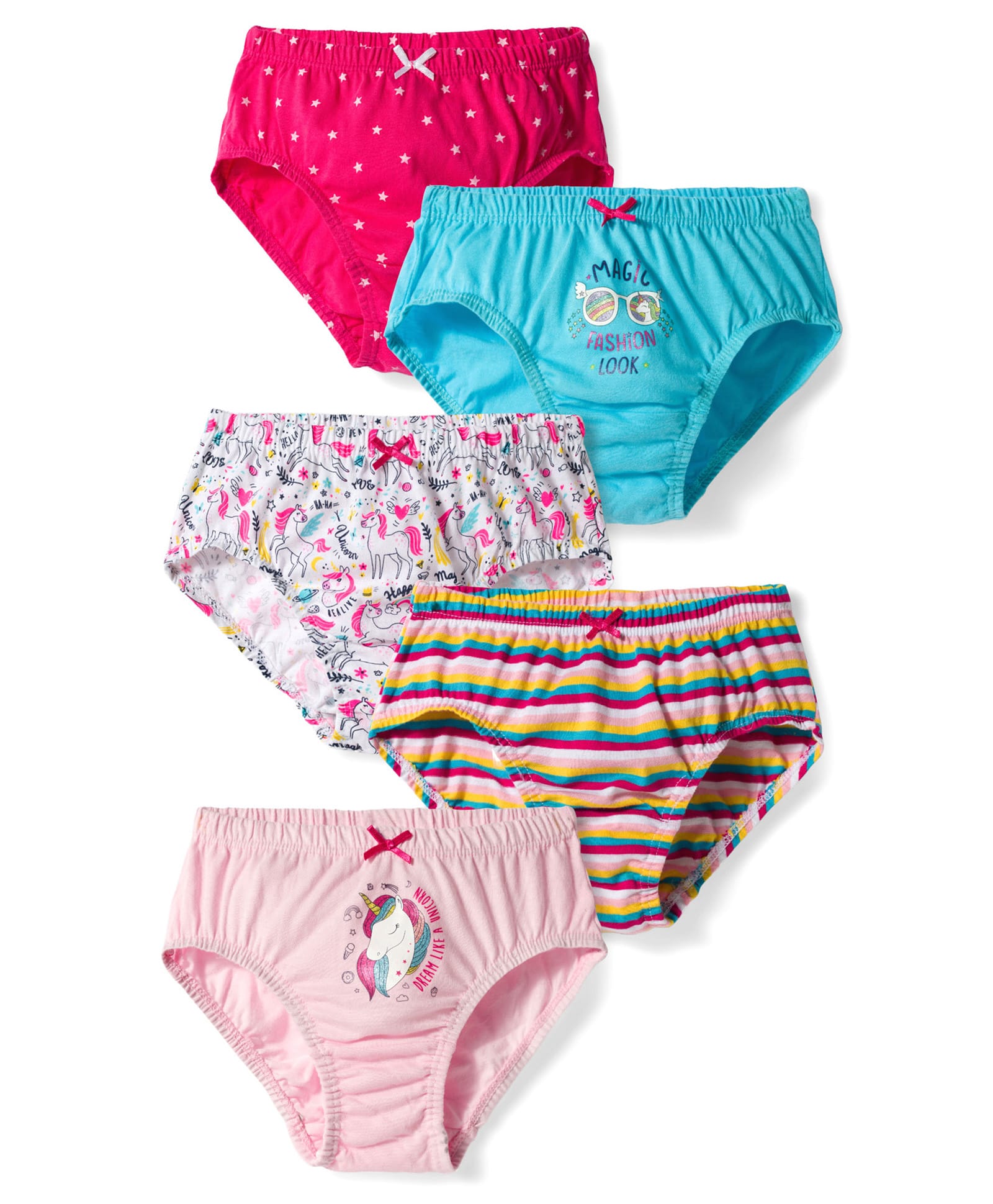 Bodycare Cotton Knit Panties With Unicorn Print Pack Of 5 - Multicolour-picture-27