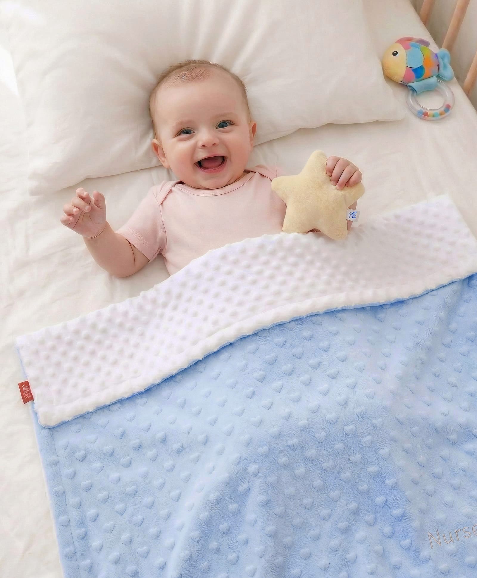Babyhug All-Season Heart Embossed Baby Blanket Soft & Lightweight Gentle & Breathable Durable & Machine Washable Ideal for 012 Months New Born Gifting Option Travel Friendly 100cm X 75cm Blue-image-38