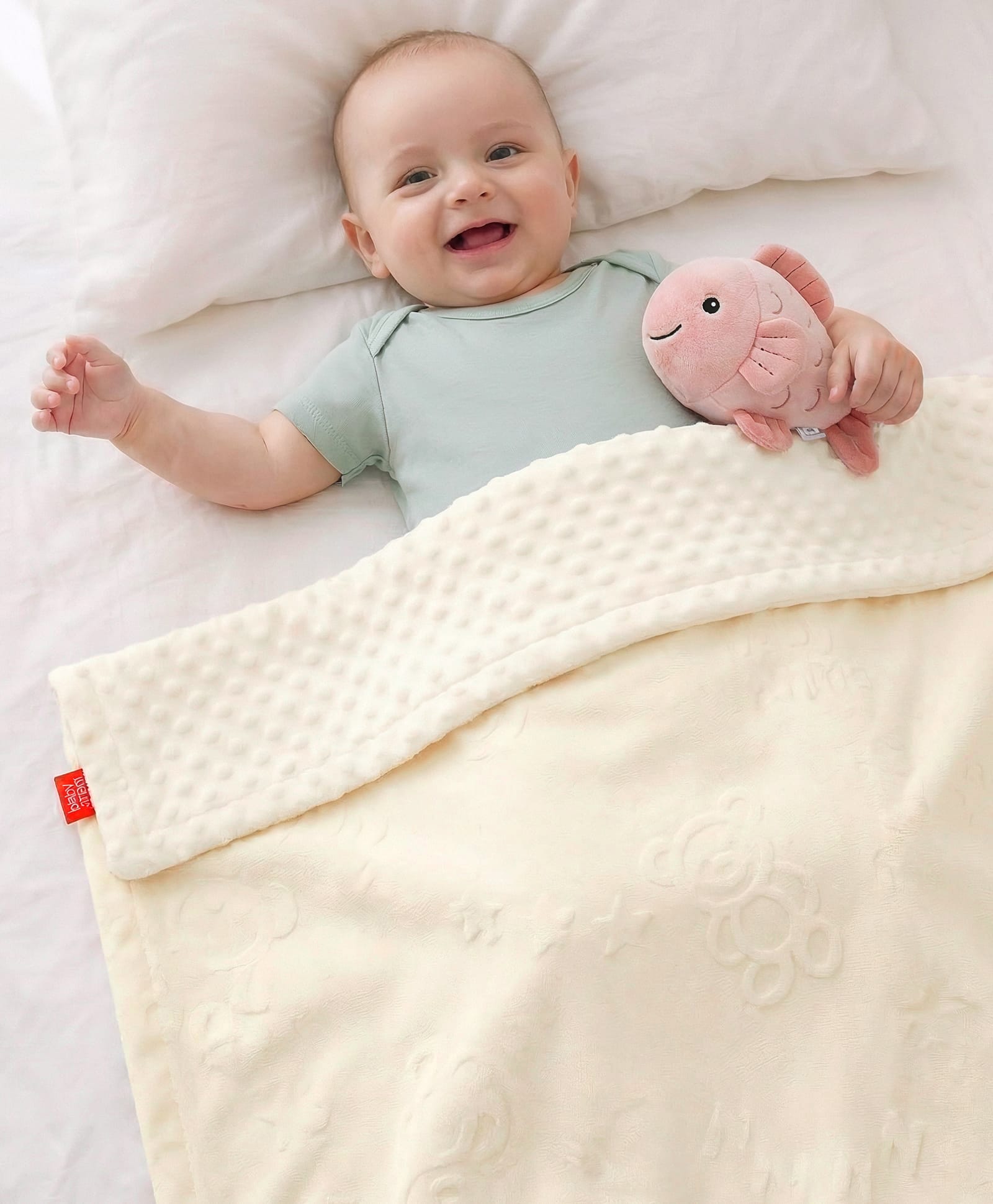 Babyhug All-Season Teddy Embossed Baby Blanket Soft & Lightweight Gentle & Breathable Durable & Machine Washable| Ideal for 012 Months New Born Gifting Option Travel Friendly 100cm X 75cm Beige-image-49