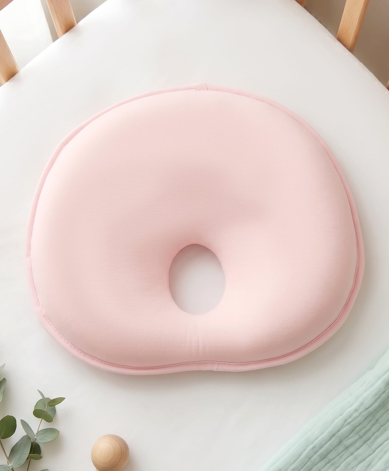 Babyhug Newborn Head Shaping Pillow - Pink| Prevents Flat Head| Memory Foam Cushion| Pillow for Newborn & Infants| Soft Breathable Cotton Cover| Ergonomic Head Support|Lightweight Travel Friendly-image-3