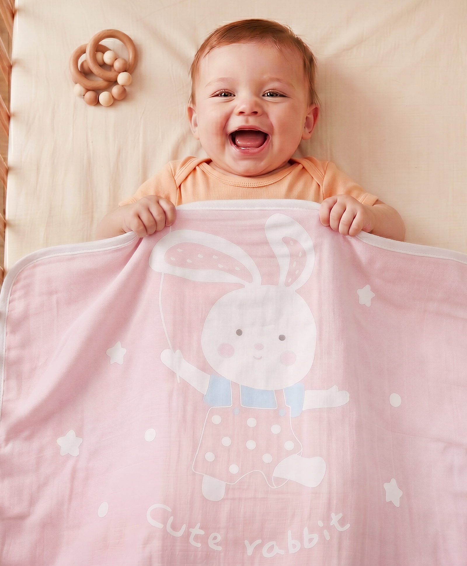 Babyhug 100% Pure Bamboo Baby Blanket Cute Rabbit Print - Pink| 6 Layer Quilting| Ultra Soft & Light Weight (520g)| Breathable & Absorbent| 0-24 Months| New Born Essential-image-17