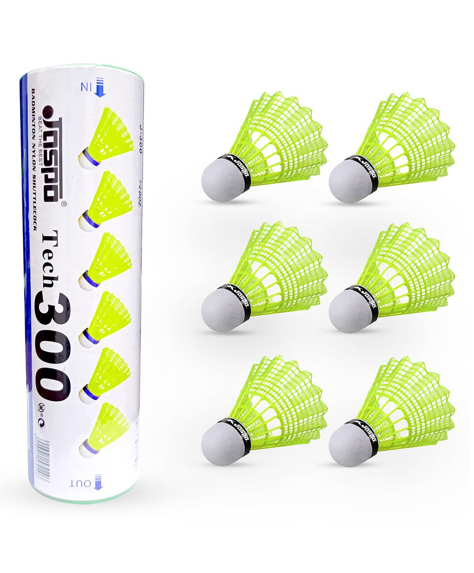 Jaspo Tech-300 Nylon Badminton Shuttlecocks | High-Speed & Durable | Great Stability for Indoor & Outdoor Training & Practice, Premium Cork Base (Set of 6pcs)-picture-11