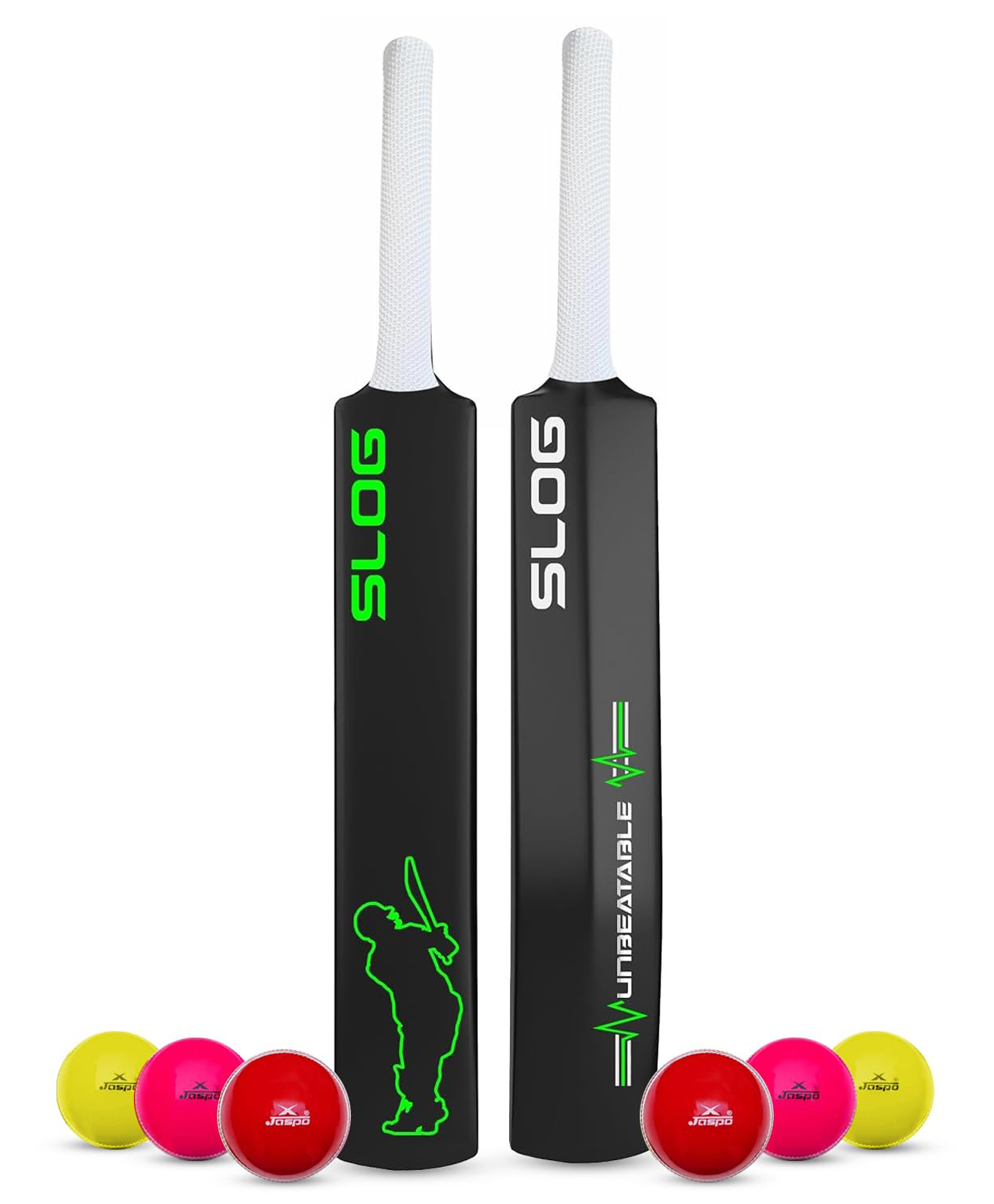 Jaspo Slog Plastic Cricket Kit | 34 Inch Bat Specially Designed for Tennis Ball & Wind Ball | Durable Cricket Set for Kids, Beginners & Casual Play (Slog Bat with 6pc Ball)-picture-12