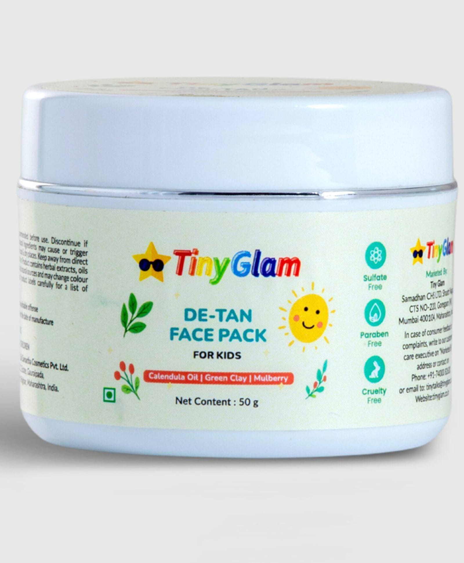 Tiny Glam Kids De-Tan Face Pack - 50 g-image-3