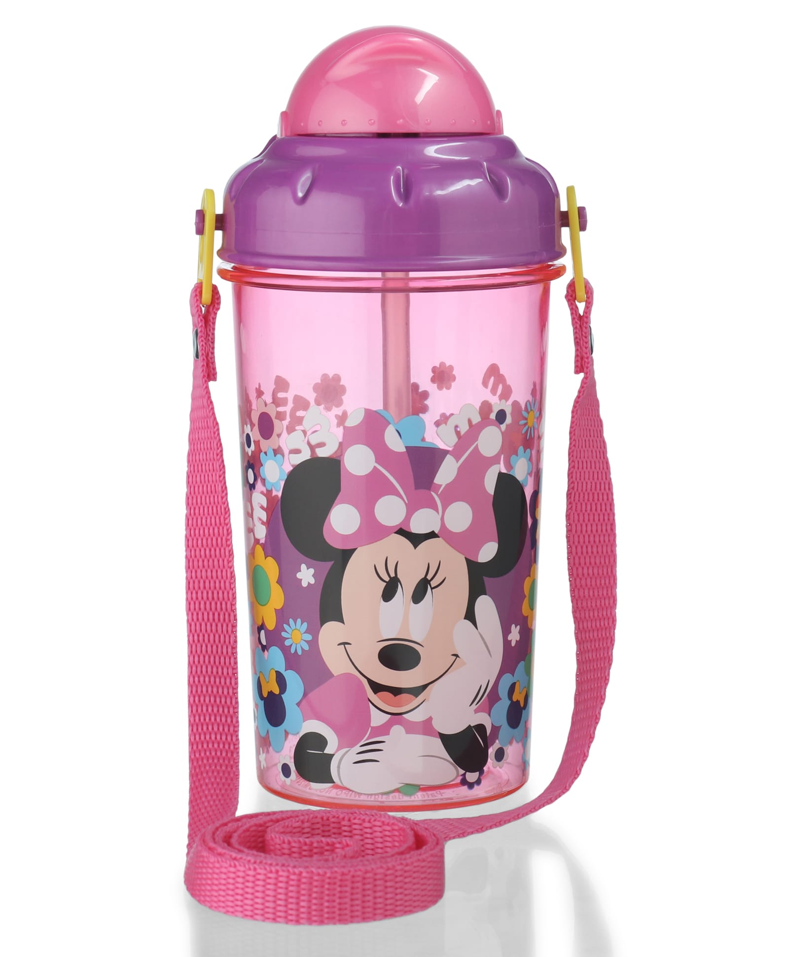 Minnie Store Single Wall Canteen Bold Florals Sipper Bottle Pink - 465 ml-image-6