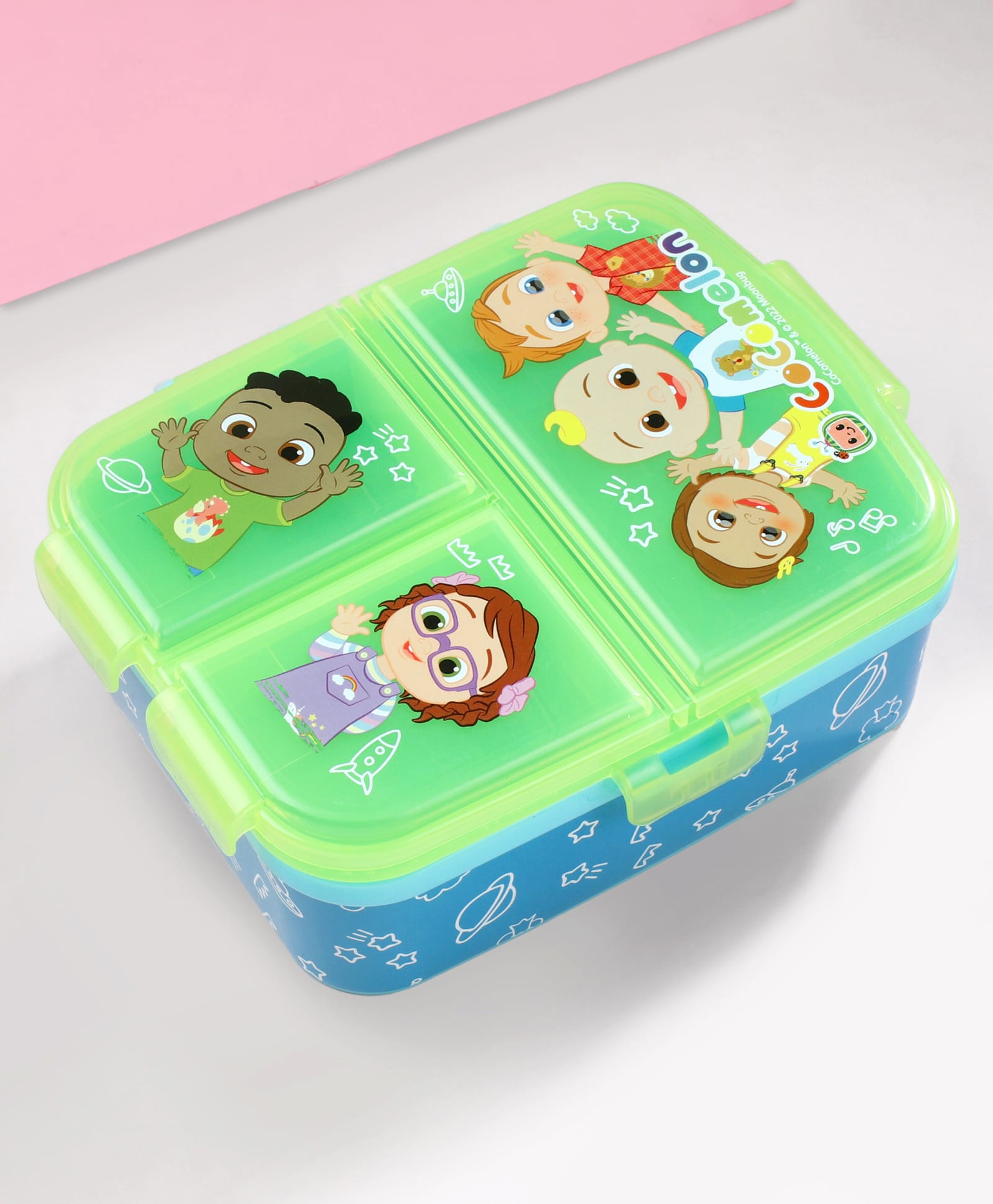 Cocomelon Multi Compartment Sandwich Box - Green & Blue-image-15