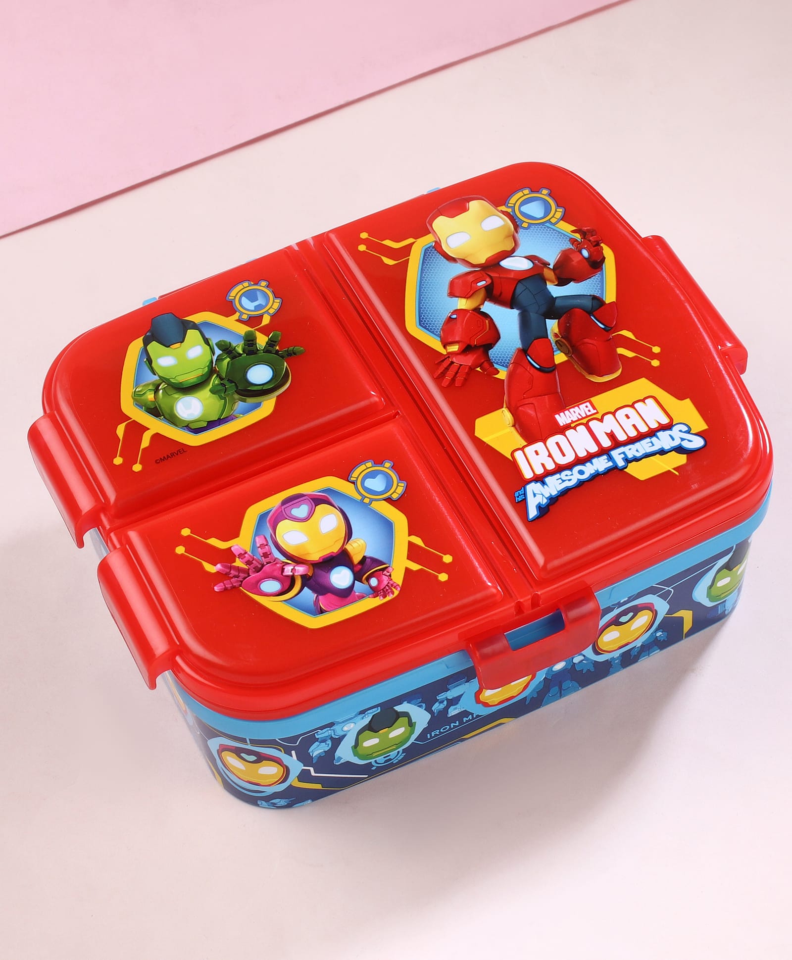 Iron Man XL Multi Compartment Sandwich Box Awesome Friends - Red-image-16