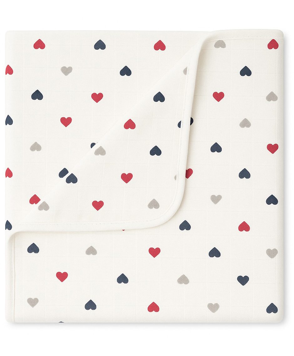 TUMMY New Born Baby Muslin Blanket -Heart-picture-42