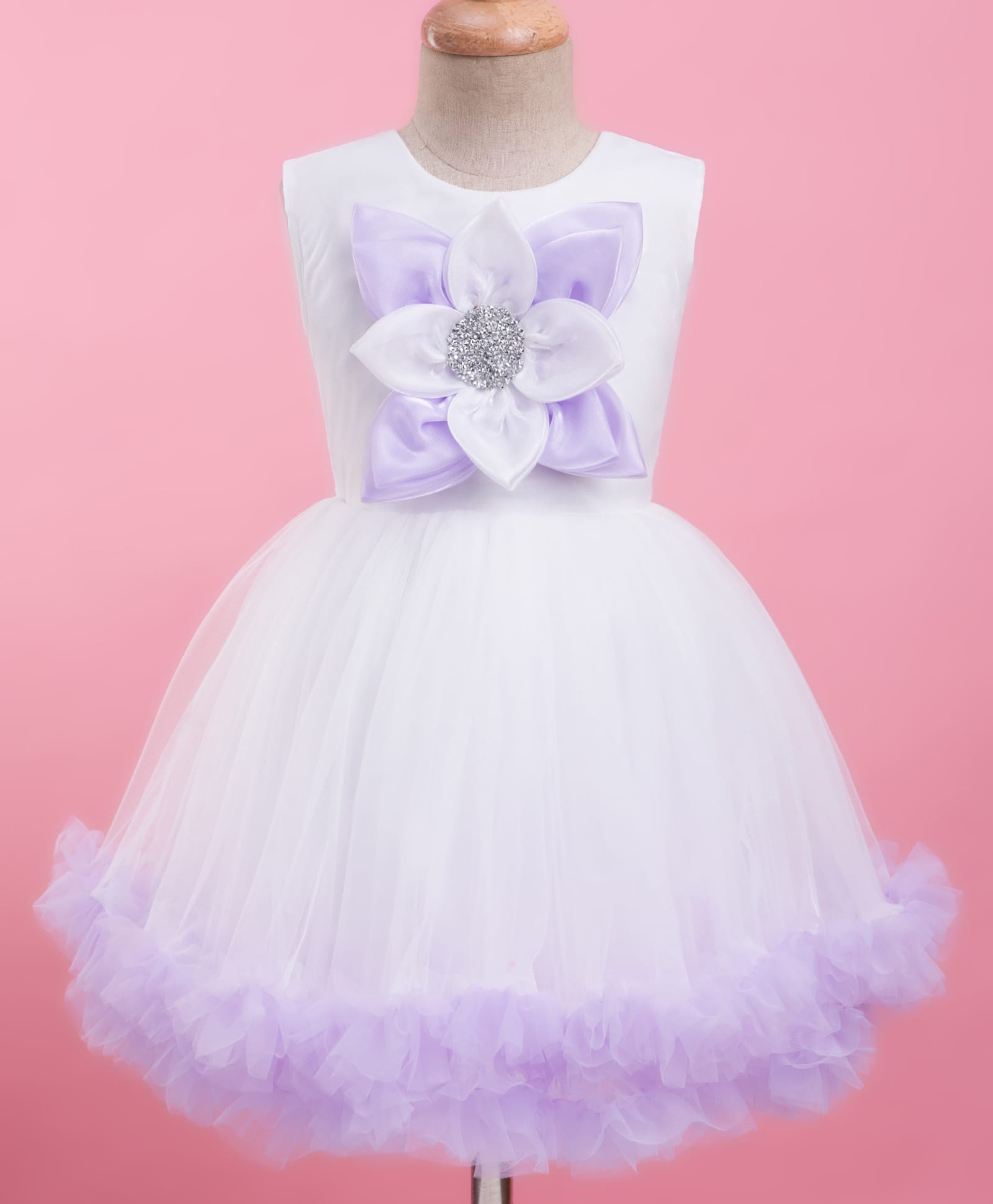 Bluebell Woven Sleeveless Party Dress with Flora Applique - Purple-image-41