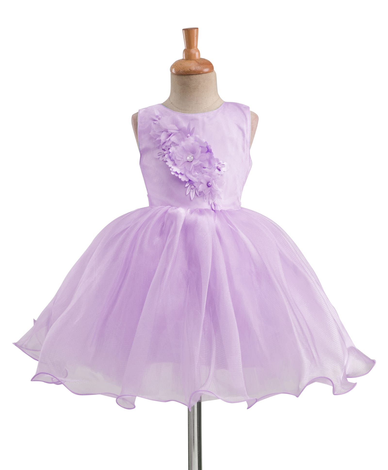 Bluebell Woven Sleeveless Dress With Floral Applique - Purple-image-37