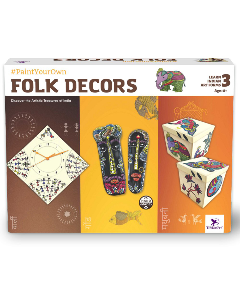 TOYKRAFTT Art and Craft DIY Kit for Kids Ages 8-12, Learn 3 Indian Art Forms Madhubani, Warli and Gond, Gift for Kids, Folk Decors-image-7