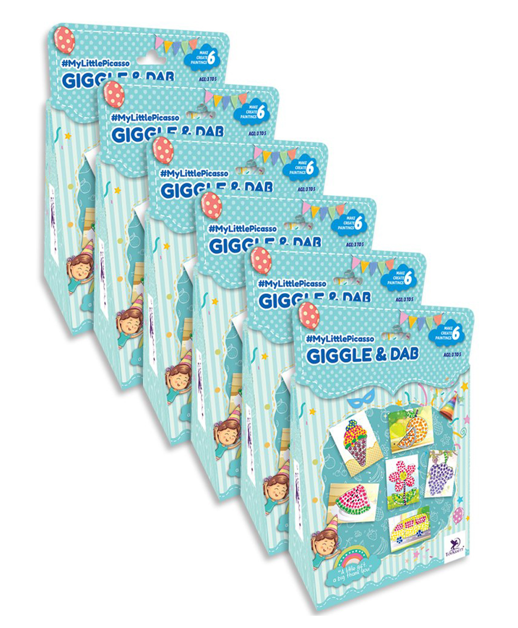 TOYKRAFTT ThankUbff - My Little Picasso - Giggle & Dab Return Gifts for Aged 3 to 5 years, Activity Set with 3 Paints & 6 Templates (Pack of 6)-image-27
