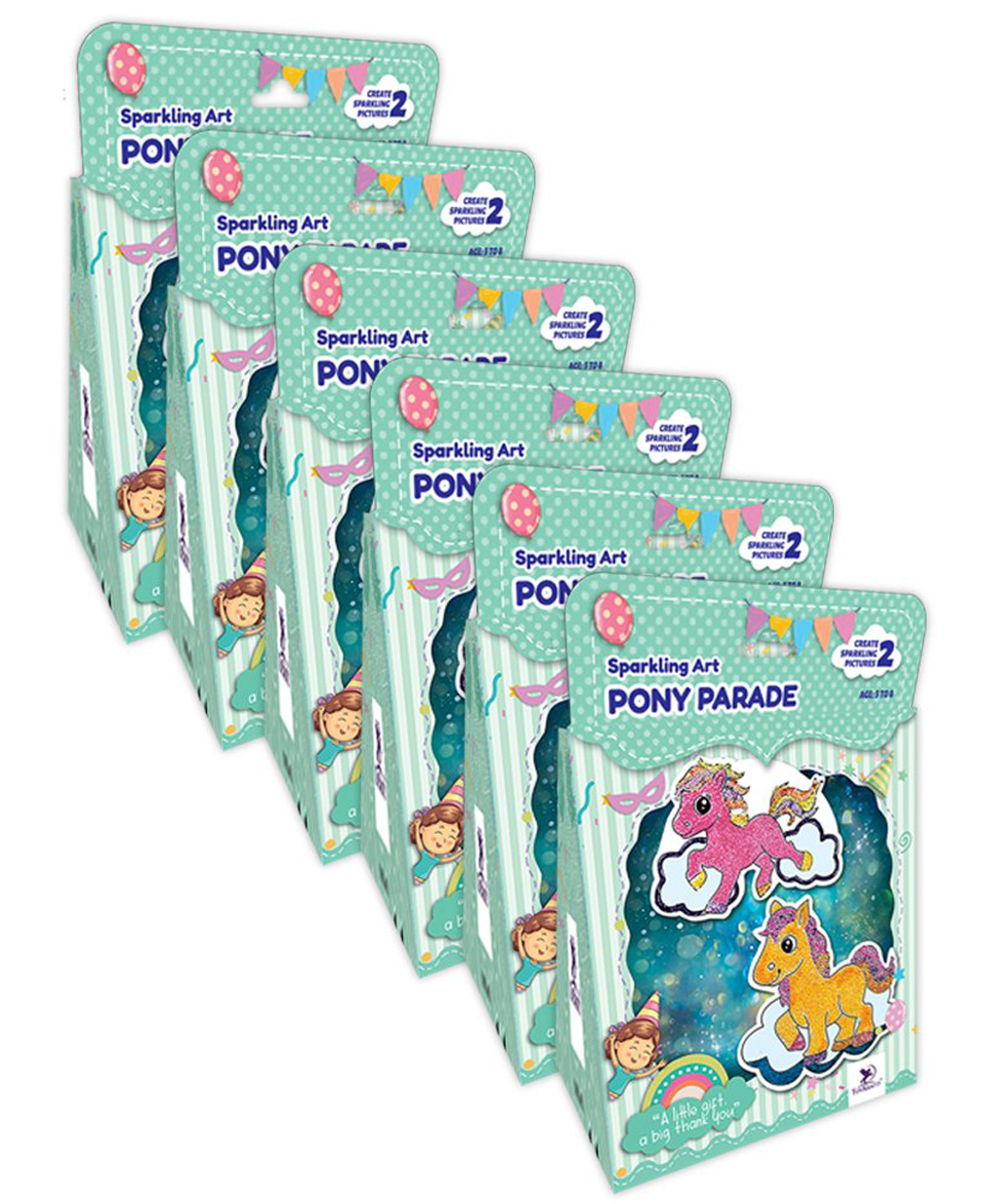 TOYKRAFTT ThankUbff - Sparkling Art - Pony Parade Return Gifts for Aged 5 to 8 years, Create 2 Pictures with Glitter & Sequin Art (Pack of 6)-image-26