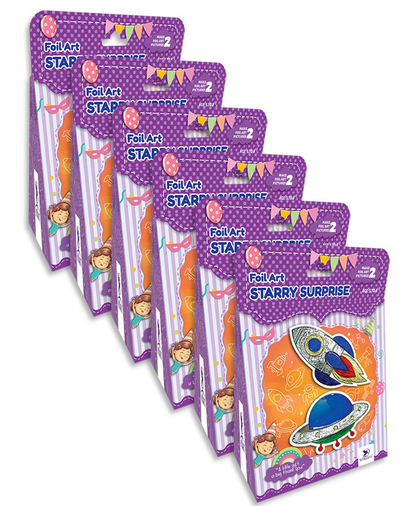 TOYKRAFTT ThankUbff - Foil Art - Starry Surprise Return Gifts for Aged 5 to 8 years, Create 2 Pictures Using Foil sheet (Pack of 6)-image-32