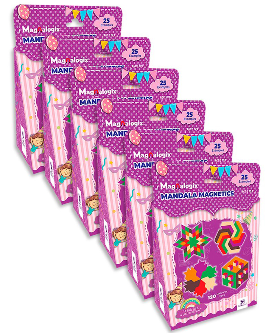 TOYKRAFTT ThankUbff - Magnalogix - Mandala Magnetics Return Gifts for Aged 5 to 8 years, Create 25+ Designs Using Magnetic Shapes (Pack of 6)-picture-12