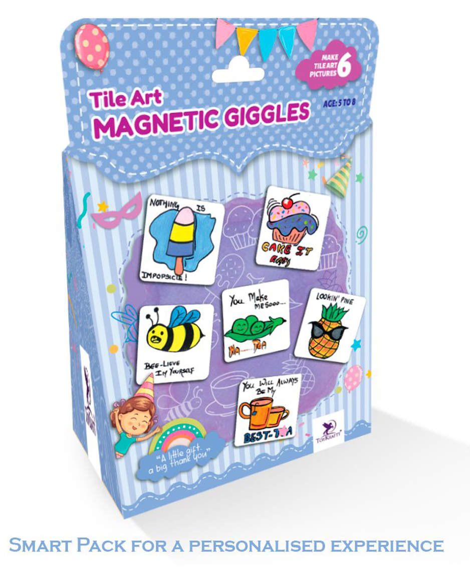 TOYKRAFTT ThankUbff - Tile Art - Magnetic Giggles Return Gifts for Aged 5 to 8 years, Create 6 Fridge Magnets-image-8
