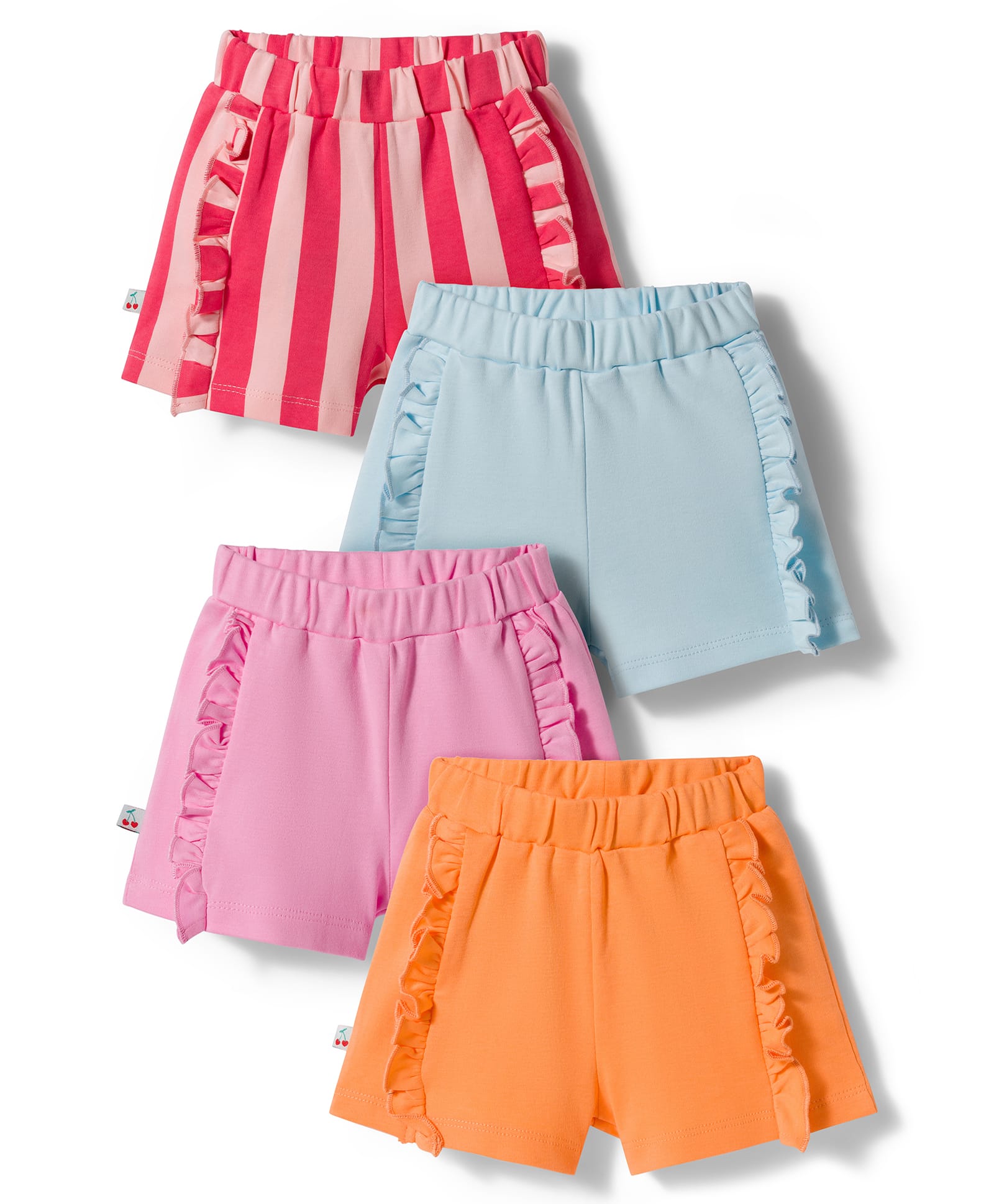Bonfino 100% Cotton Knit Striped Shorts with Frill Detailing Pack of 4 - Multicolor-picture-10