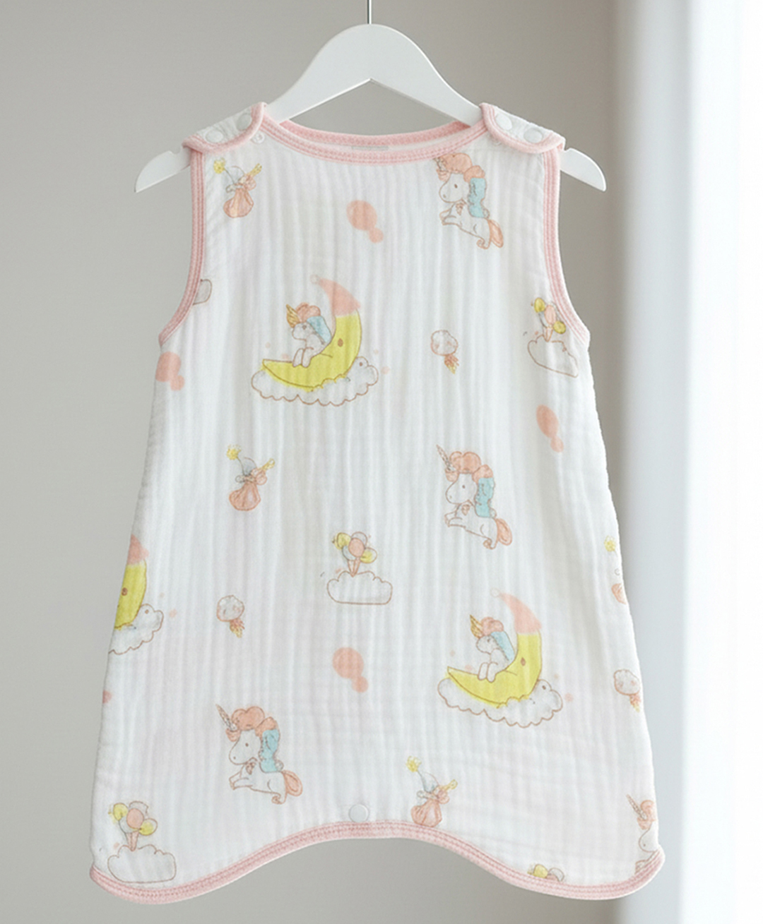 Baby Moo Unicorn 6 Layer Snap Button Muslin Sleeping Bag / Wearable Blanket / Sleep Sack - White-image-35
