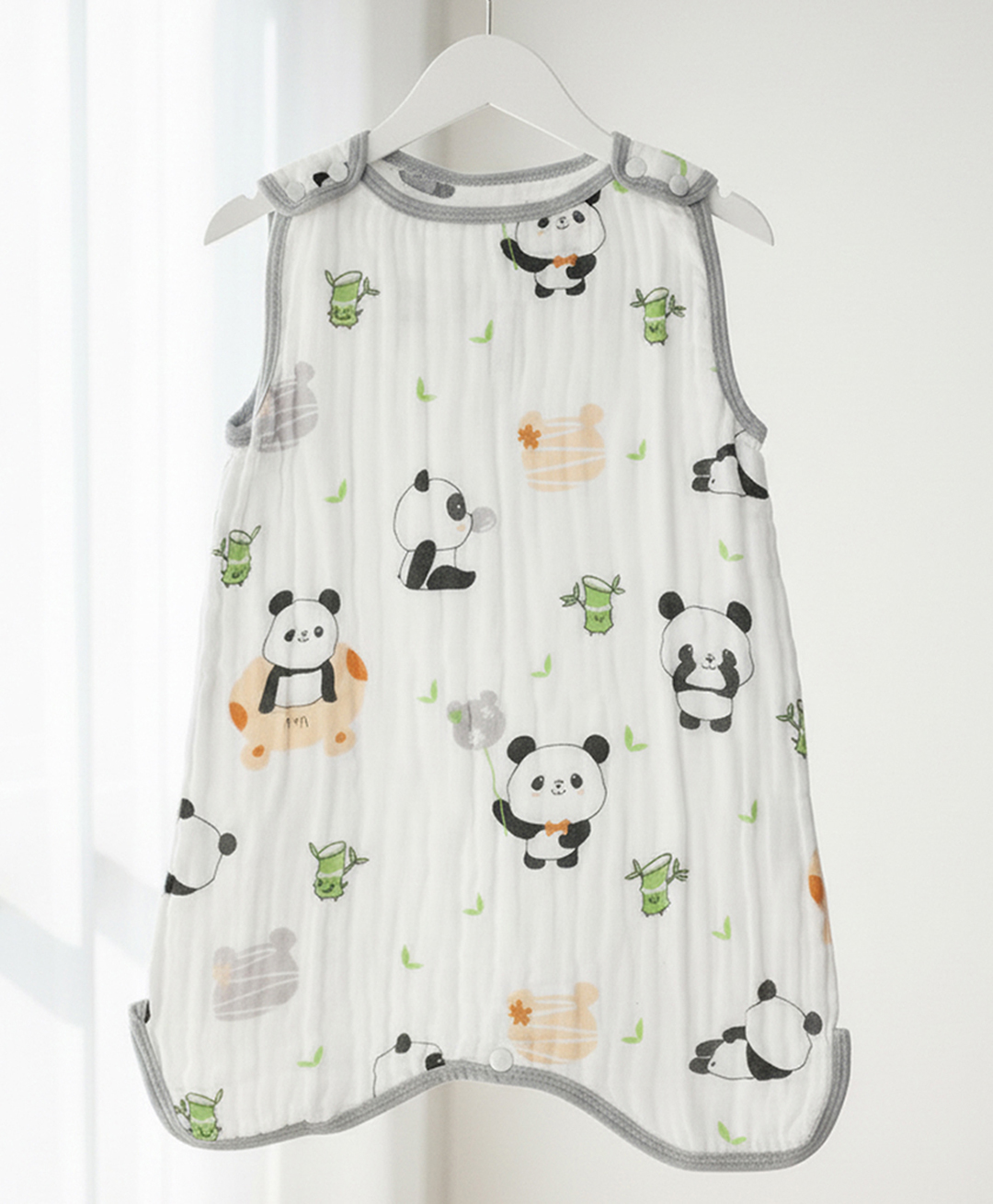 Baby Moo Panda 6 Layer Snap Button Muslin Sleeping Bag / Wearable Blanket / Sleep Sack - White-picture-33