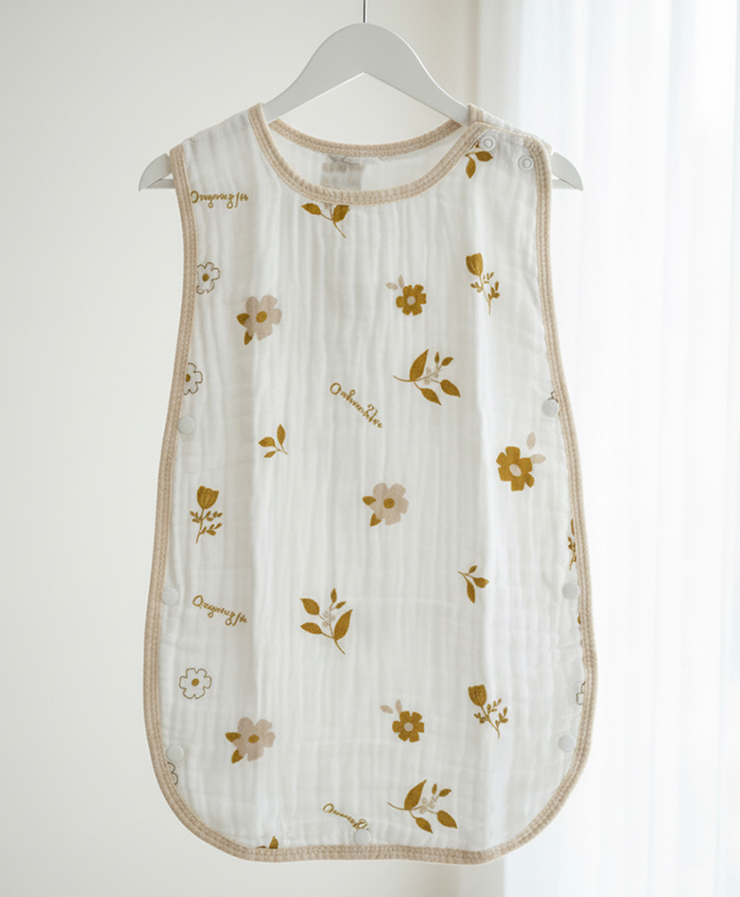 Baby Moo Floral Print 6 Layer Snap Button Muslin Sleeping Bag / Wearable Blanket / Sleep Sack - White-picture-37
