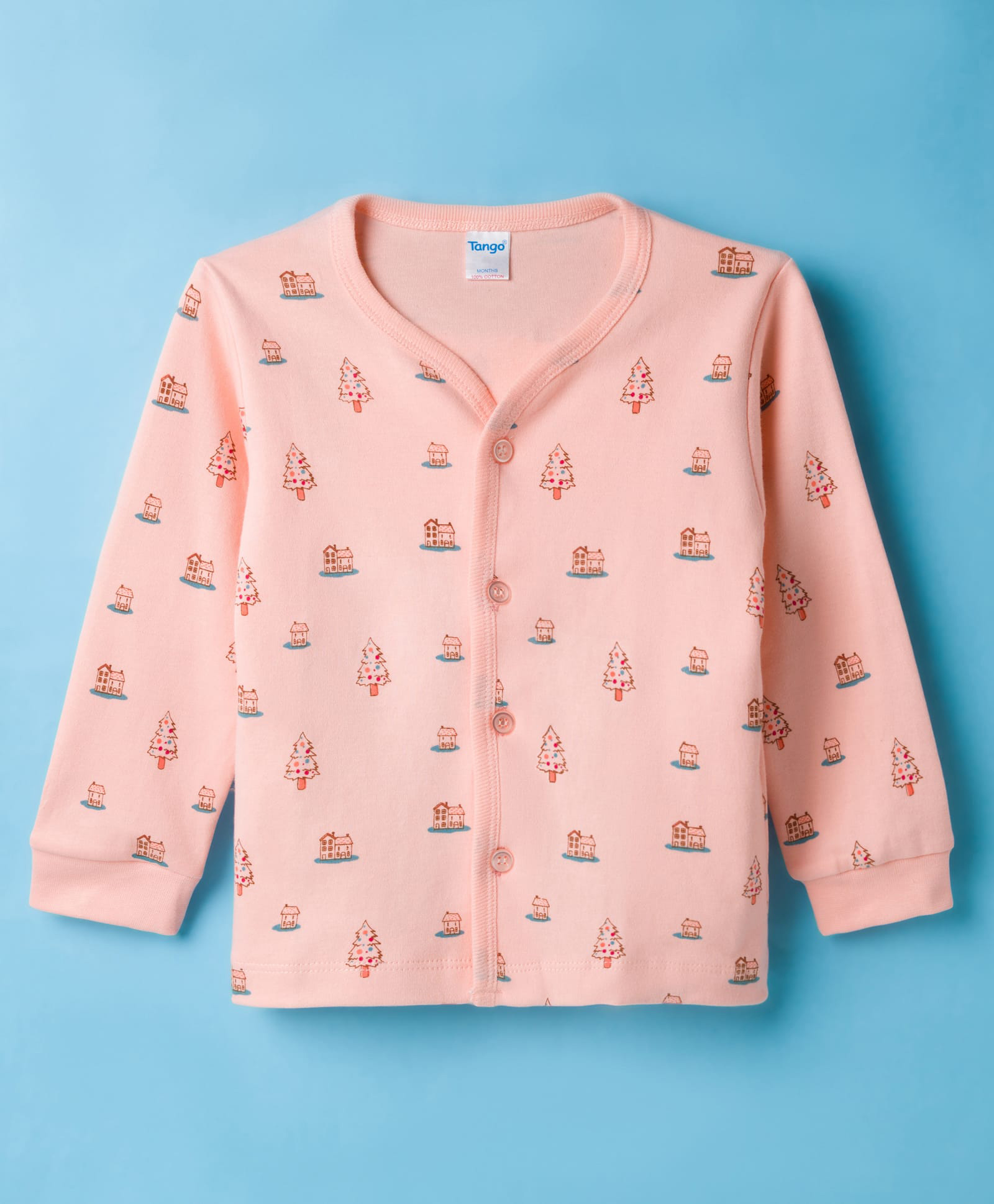 Tango Interlock Knit Full Sleeves Jhablas With Tree Print - Pink-picture-8