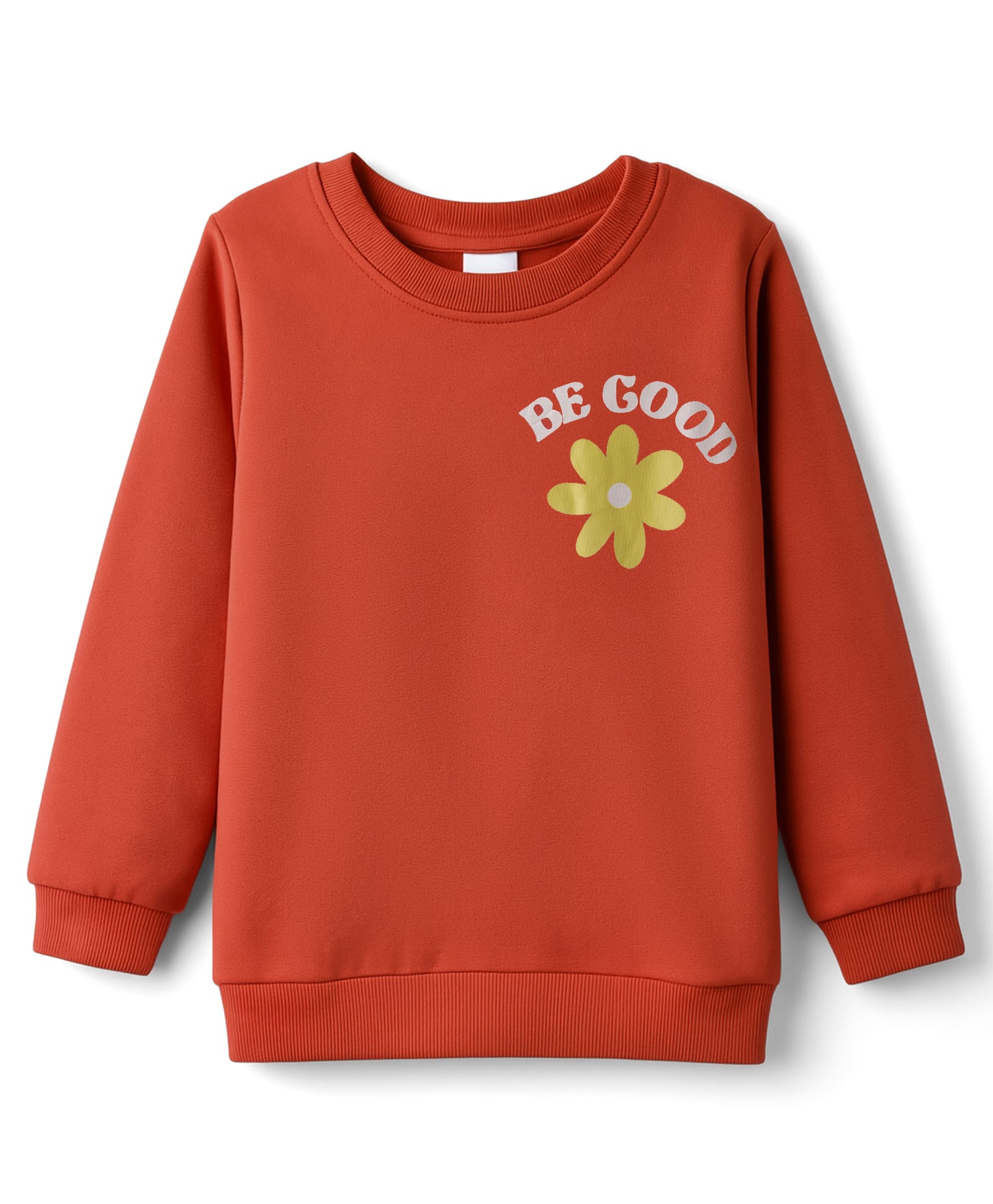 Tango Looper Knit Full Sleeves T-Shirt with Floral Graphic - Rust Orange-picture-20