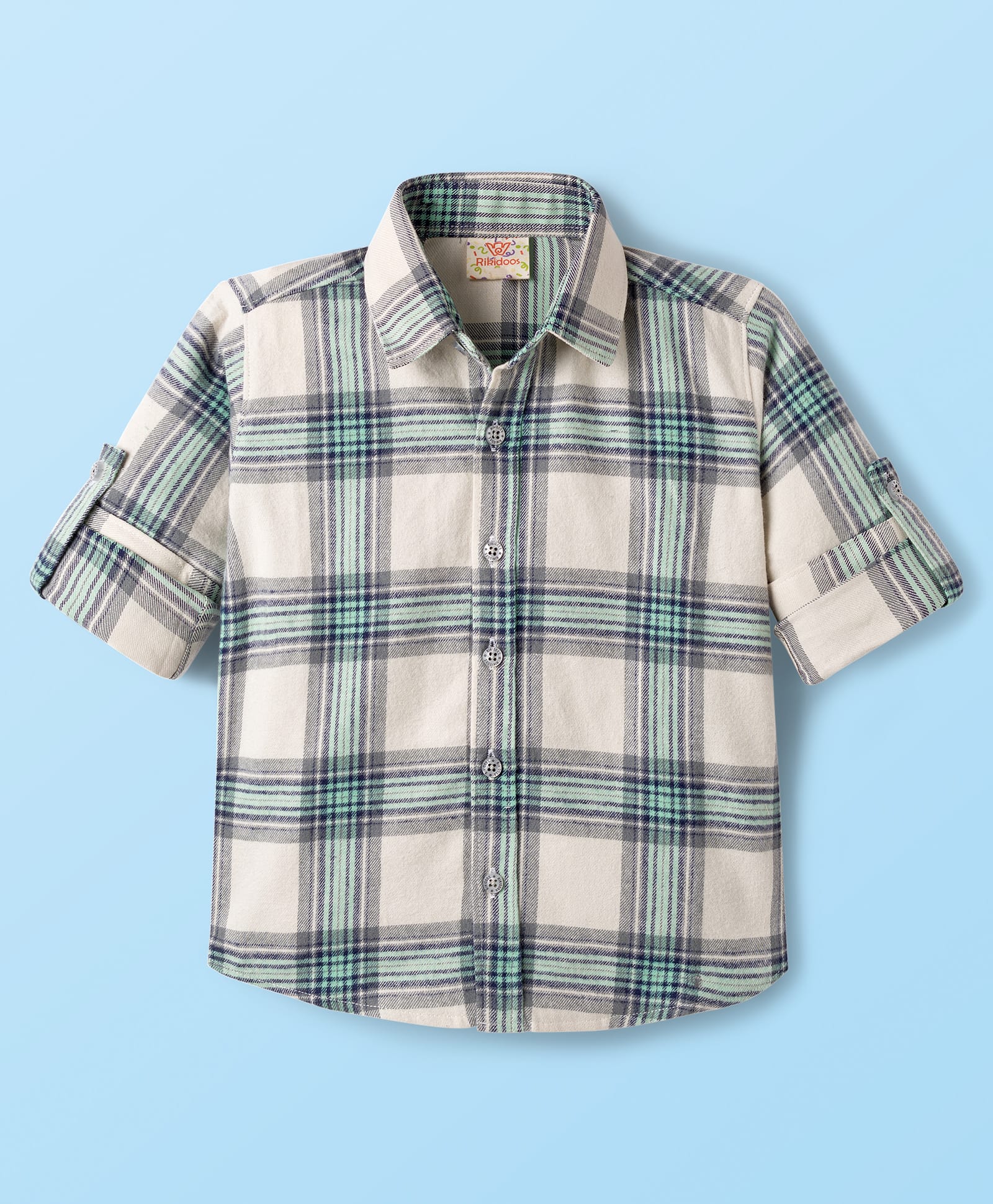 Rikidoos Full Sleeves Checked Shirt - Off White-picture-37