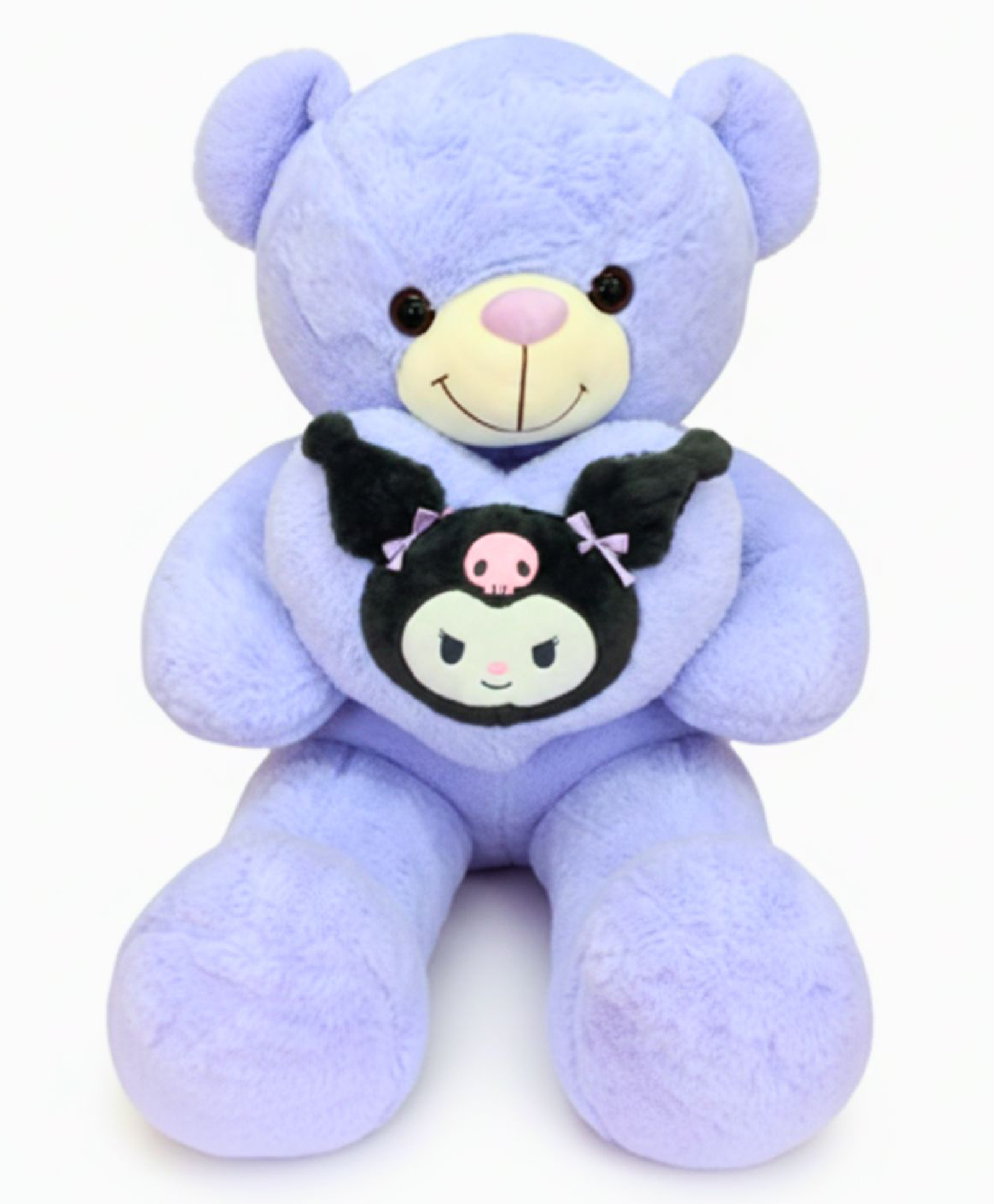 Kids Mandi Kawai Kuromi Heart Teddy Bear - 40x26x90 CM, Purple Plush Toy, Cute Stuffed Animal, Adorable Gift, Soft Cuddly Bear, Perfect for Kids and Collectors -Height 90 cm-image-22