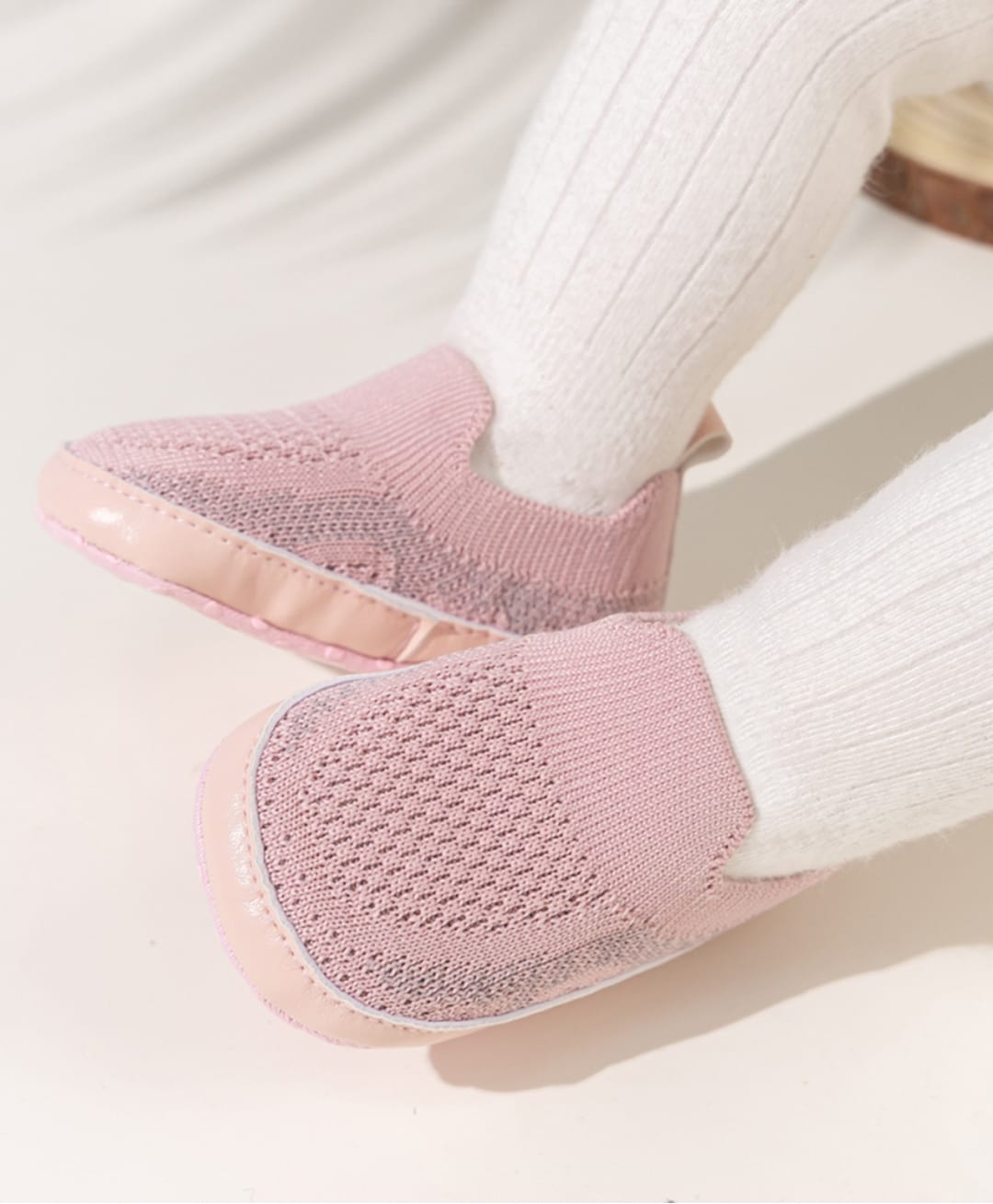 Neska Moda Mesh Detailed Slip On Booties - Pink-picture-28