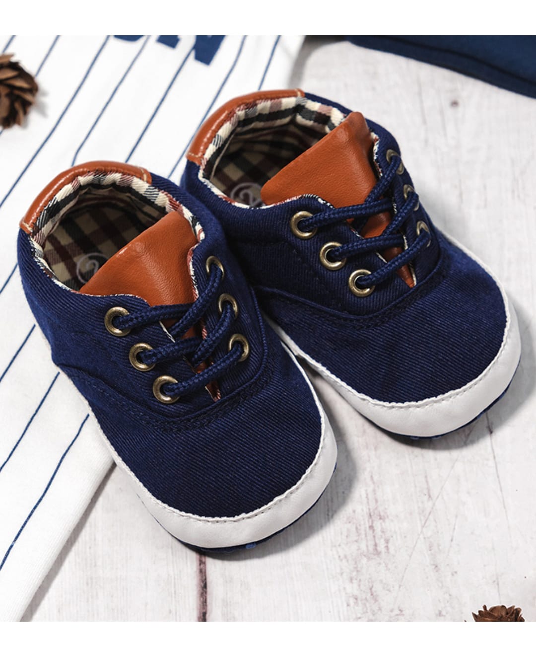 Neska Moda Solid Lace Up Booties - Navy Blue-picture-35