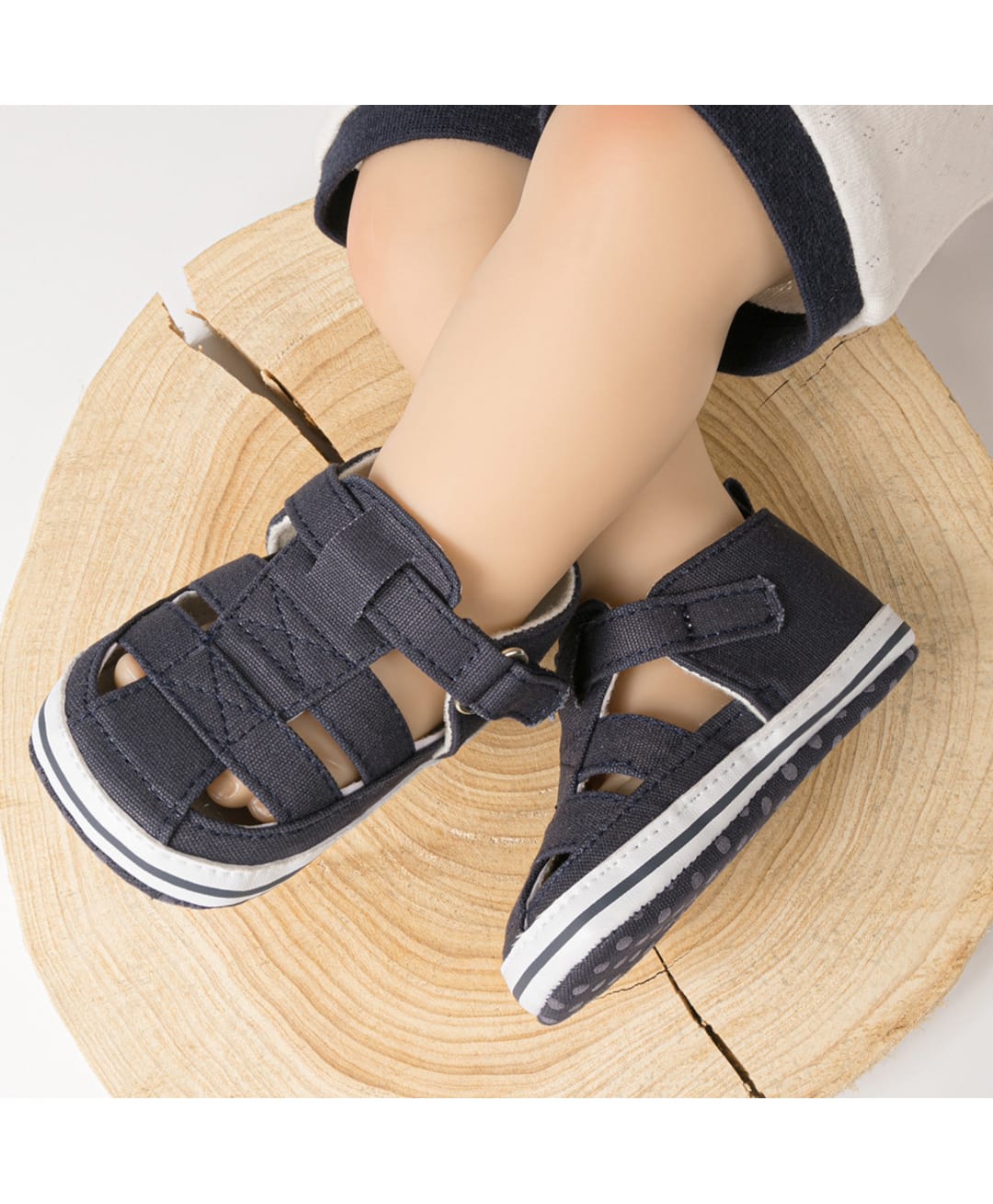 Neska Moda Solid Velcro Closure Gladiator Sandals - Navy Blue-picture-30