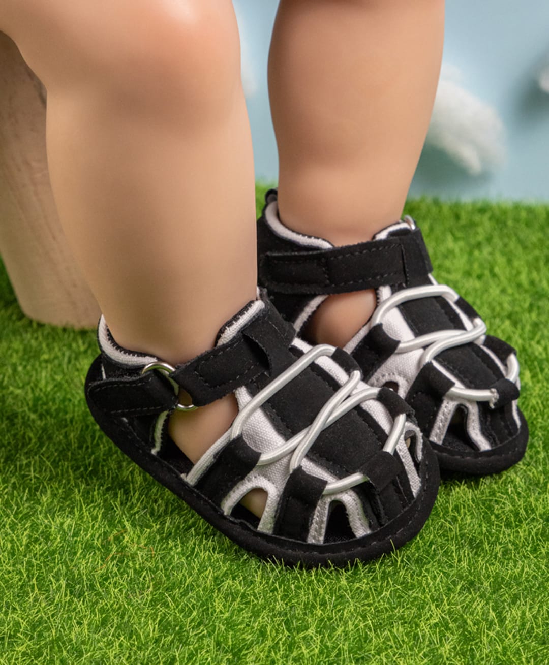 Neska Moda Solid Velcro Closure Gladiator Sandals - White-picture-31