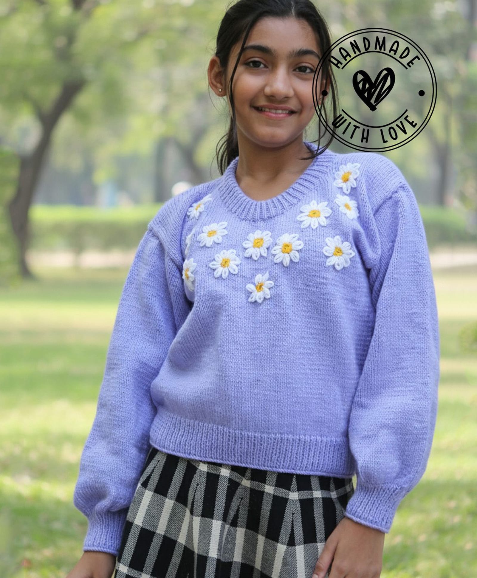 Woonie Handknitted Full Sleeves Floral Embroidered Sweater - Mauve-picture-21